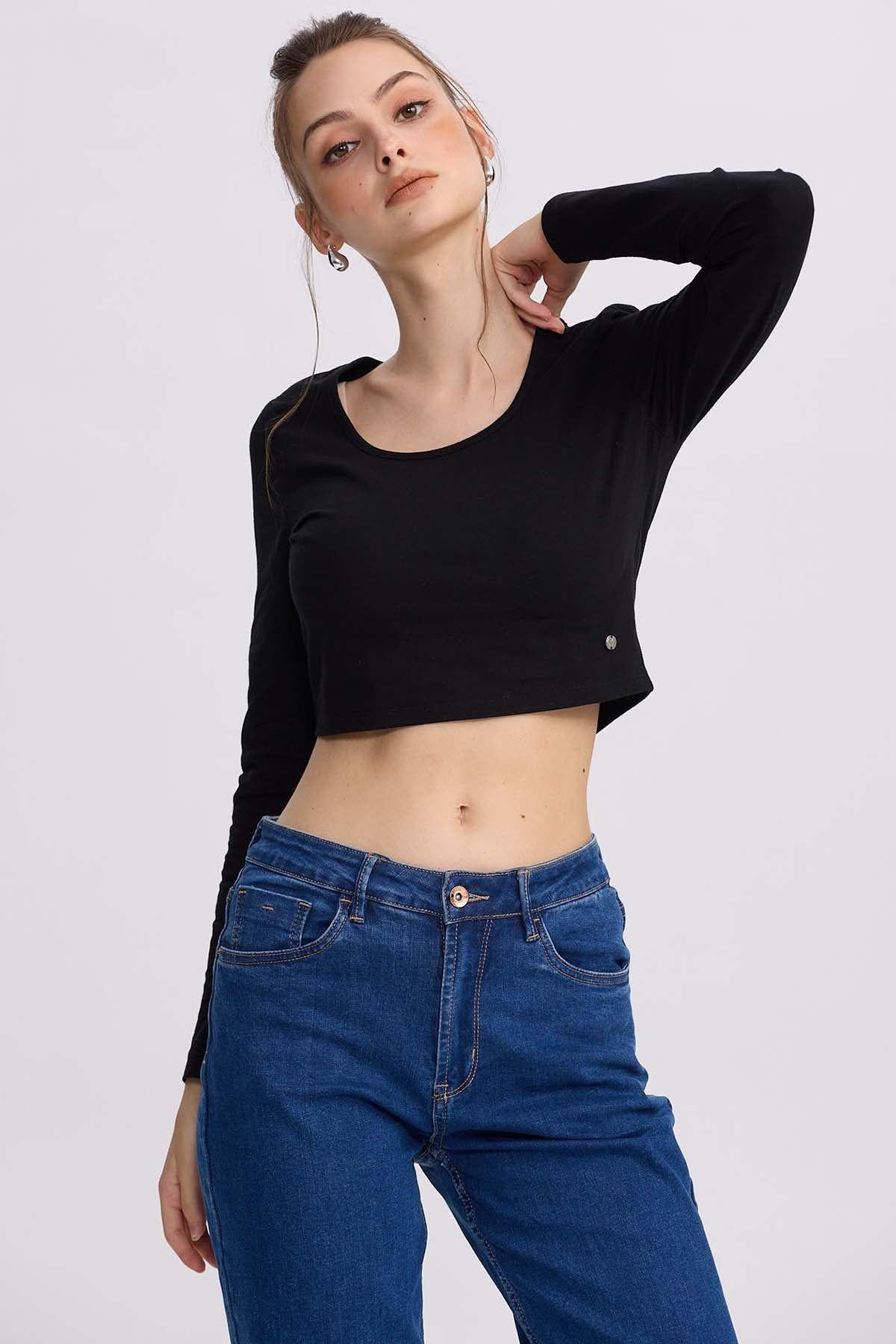 Polera Mujer Lisa Negro-0