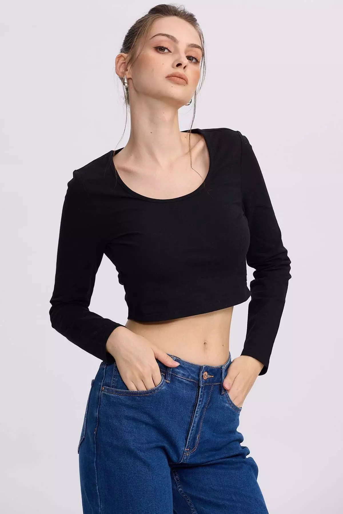 Polera Mujer Lisa Negro-1