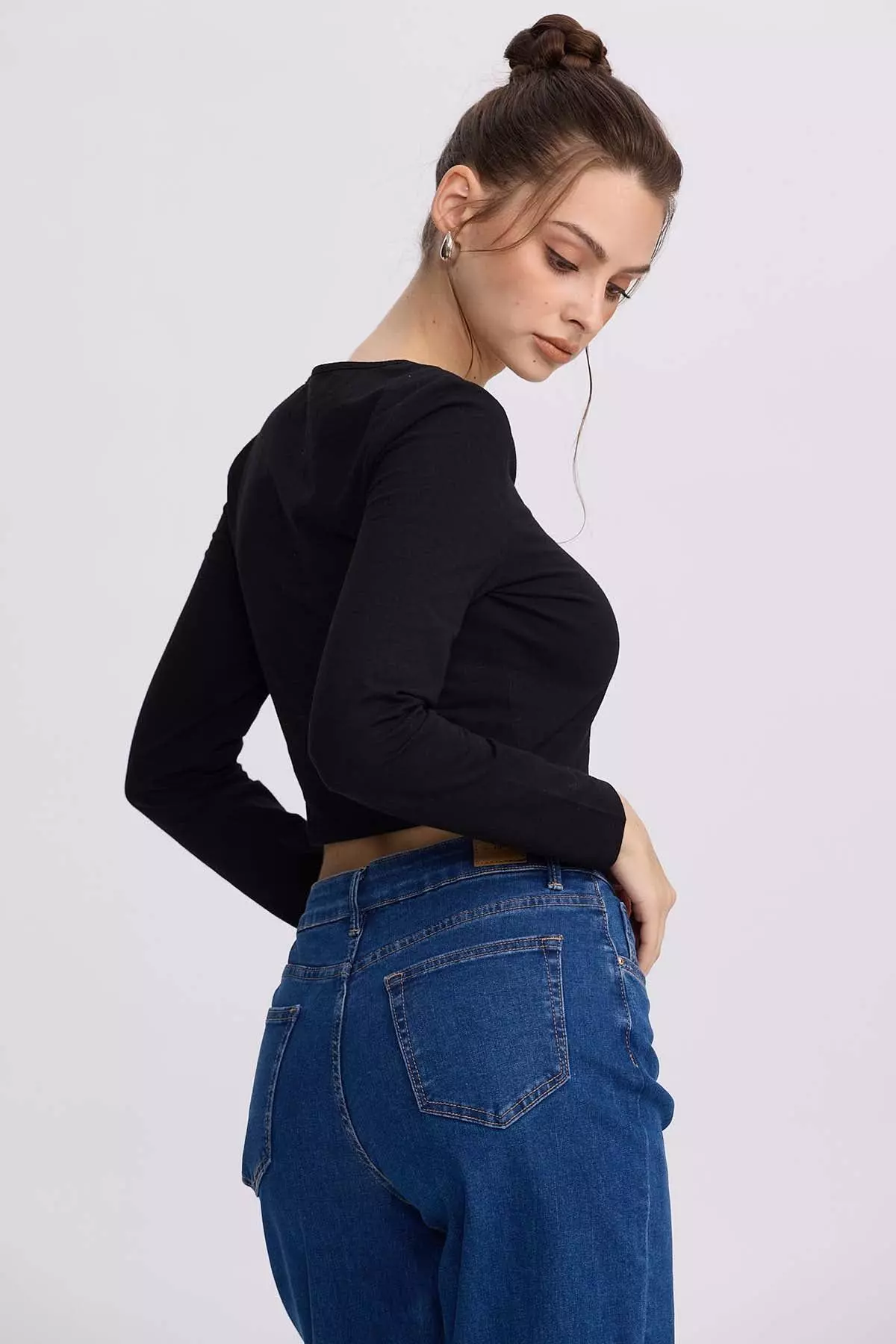 Polera Mujer Lisa Negro-2