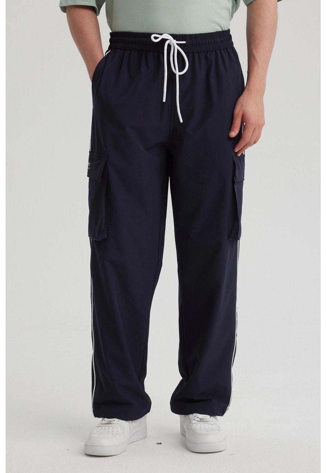 Pantalón Hombre Cargo Parachute Azul-0