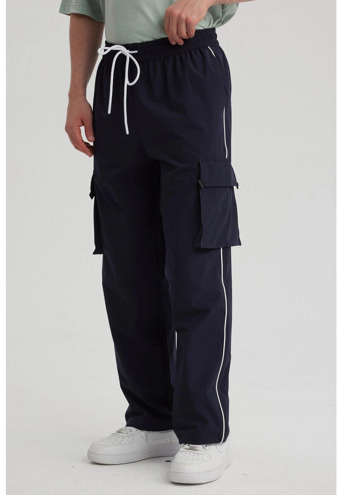 Pantalón Hombre Cargo Parachute Azul-3