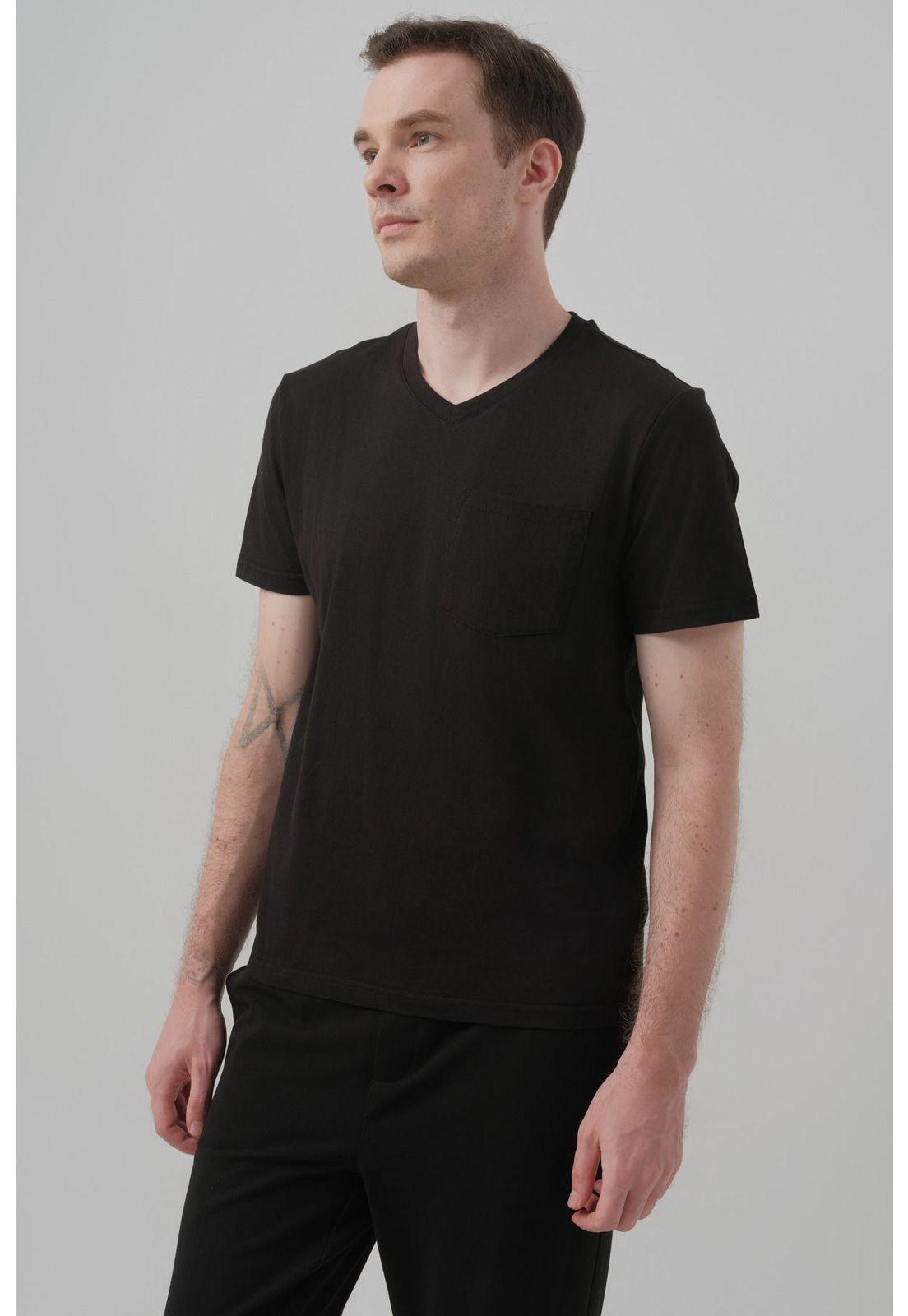 Polera Regular Hombre Negro - Vll-1