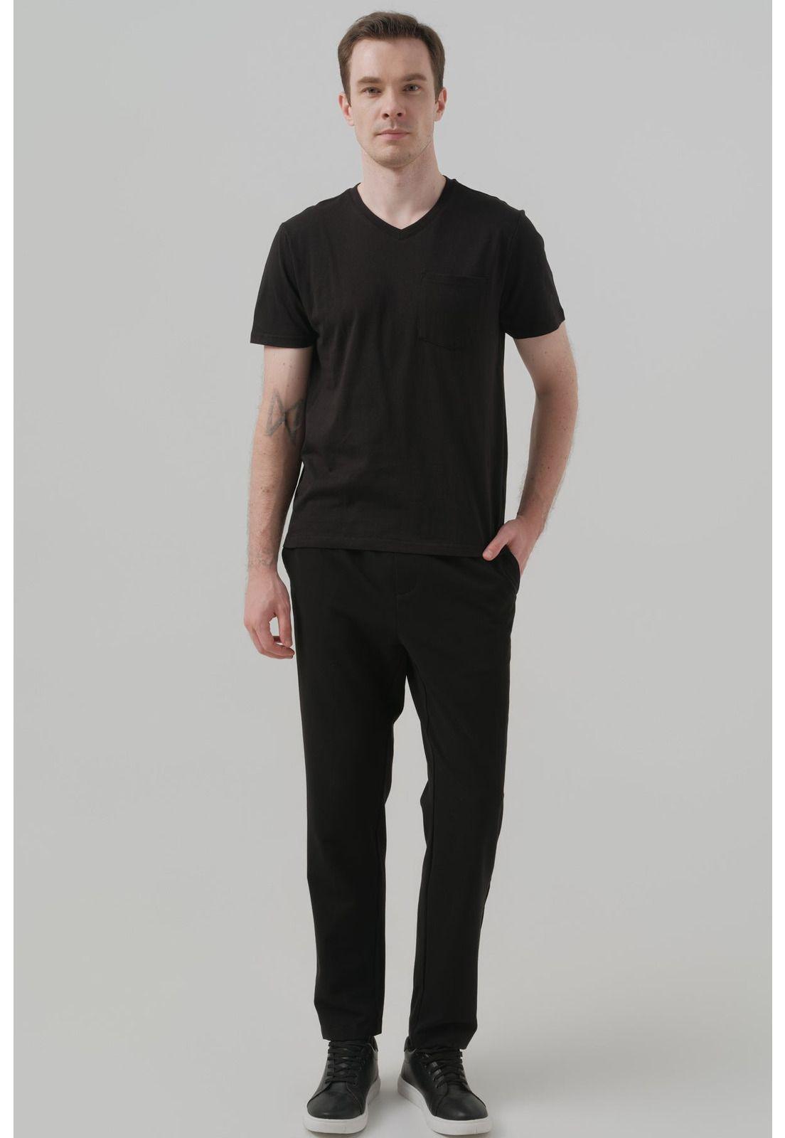 Polera Regular Hombre Negro - Vll-3