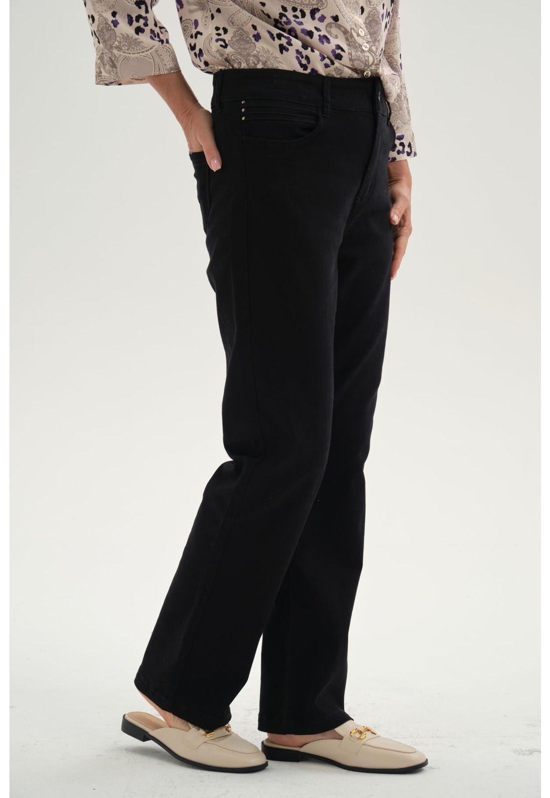 Pantalón Mujer Gabardina Negro-1