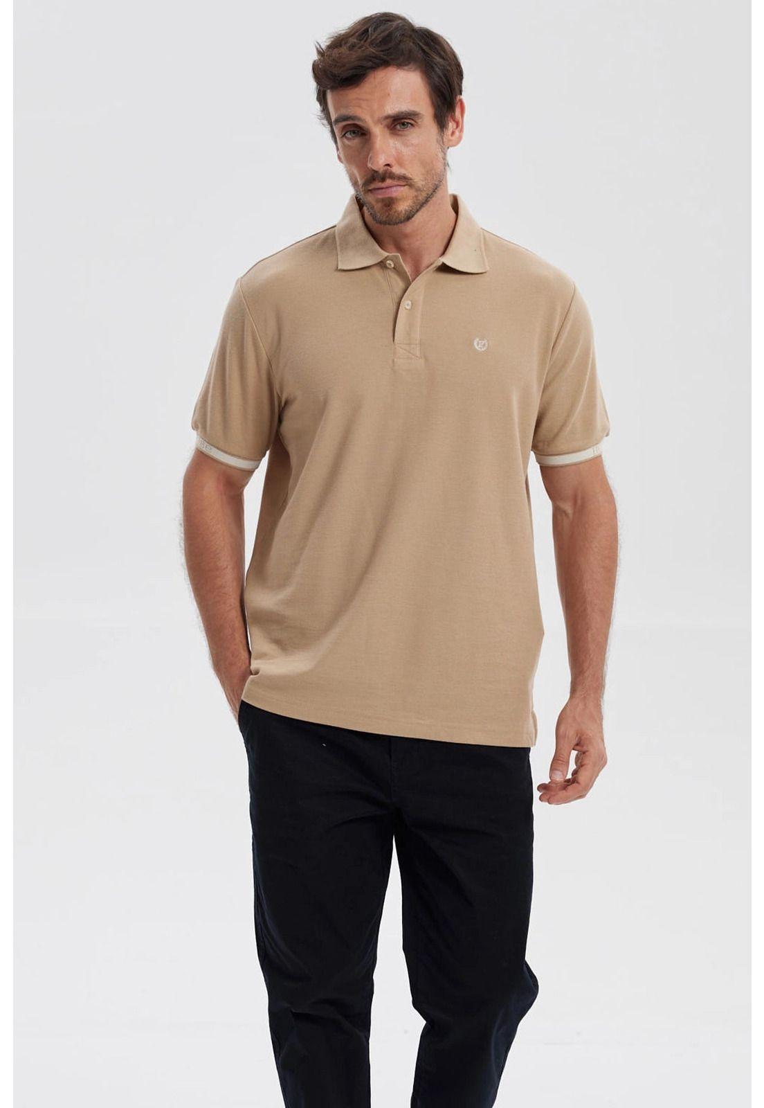 Polera Hombre Lisa Caqui-0