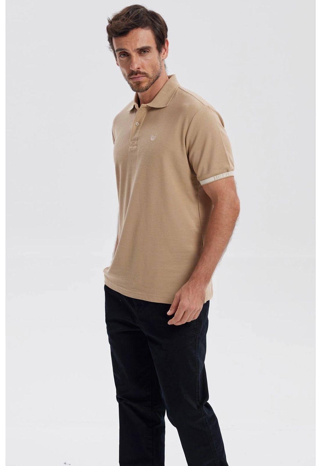 Polera Hombre Lisa Caqui-1