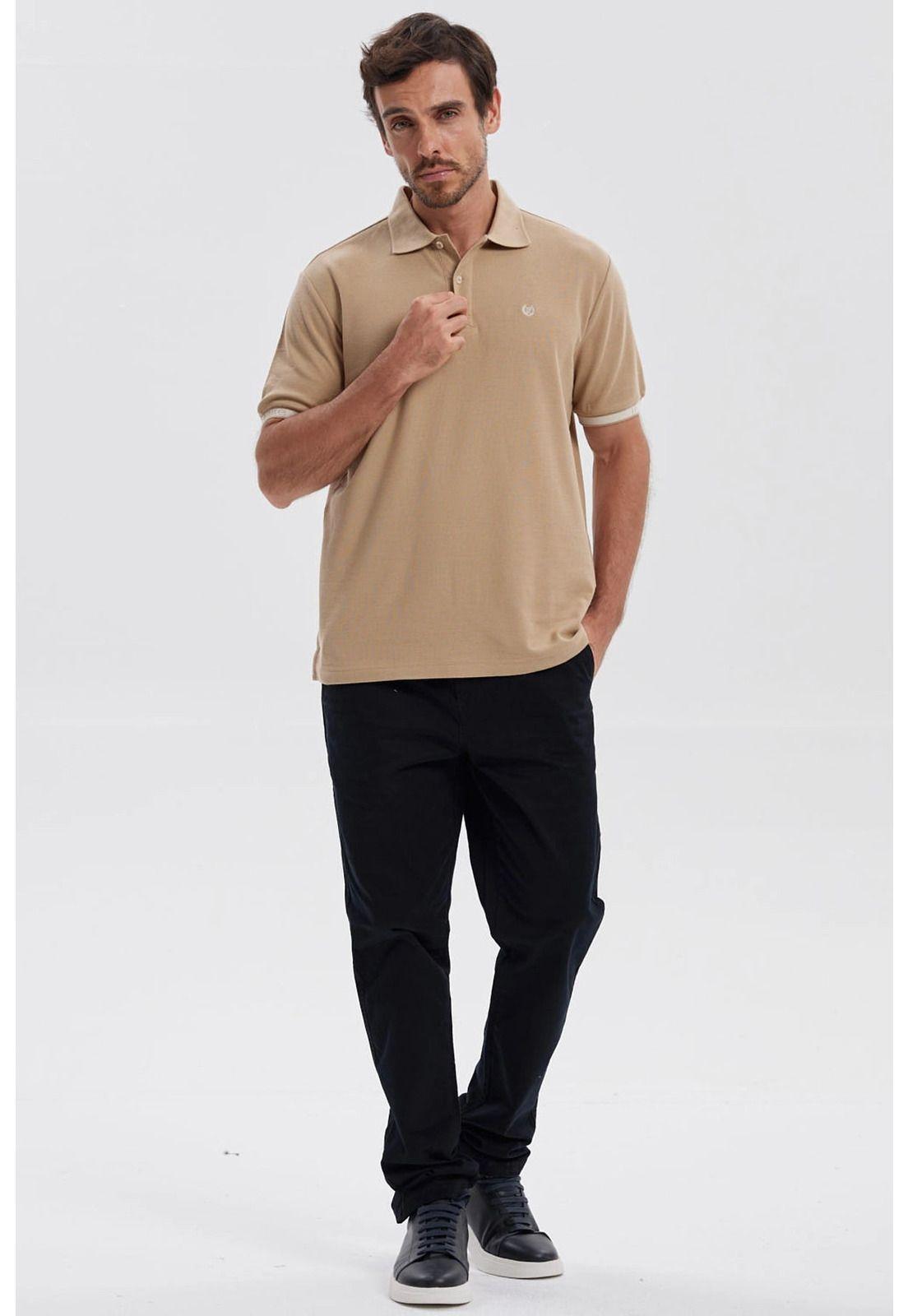 Polera Hombre Lisa Caqui-3