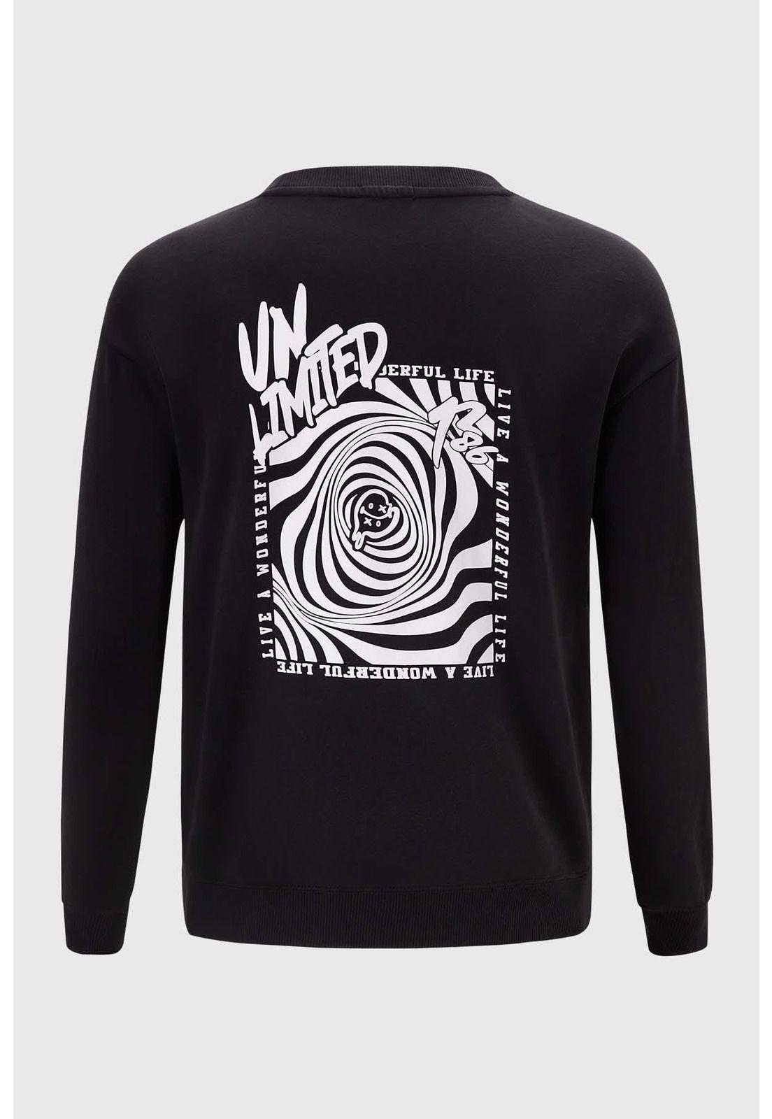 Polerón Niño Oversize Print Negro-1