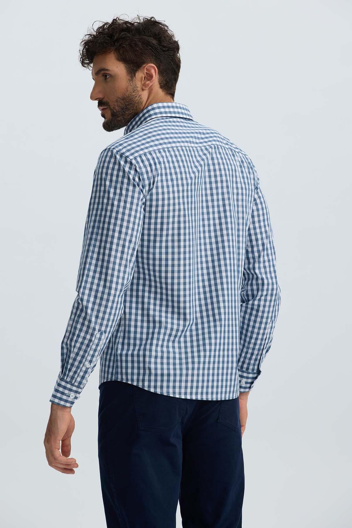 Camisa Hombre Cuadros Azul Denim-2