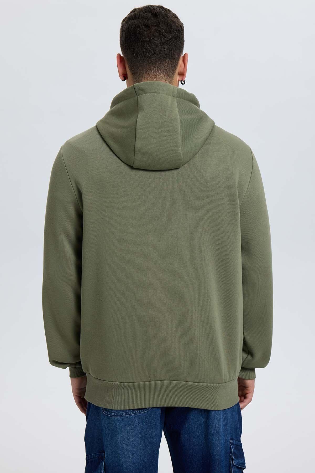 Polerón Hombre Hoodie Verde Militar-2
