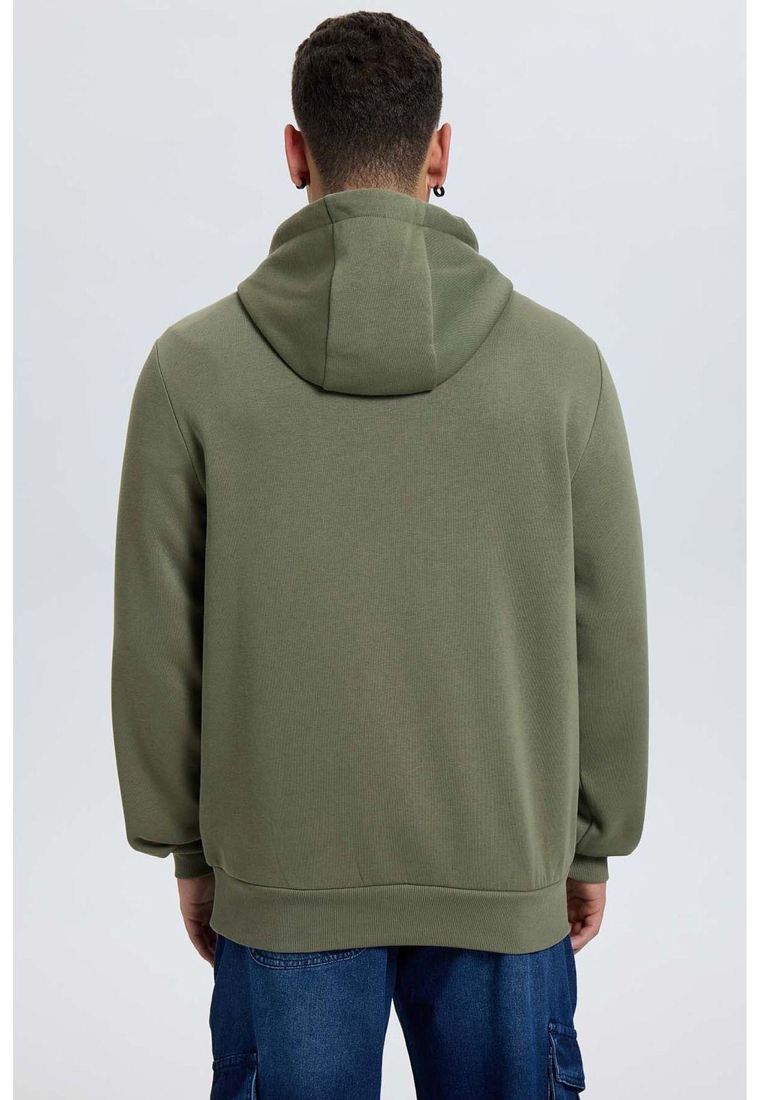 Polerón Hombre Hoodie Verde Militar-2