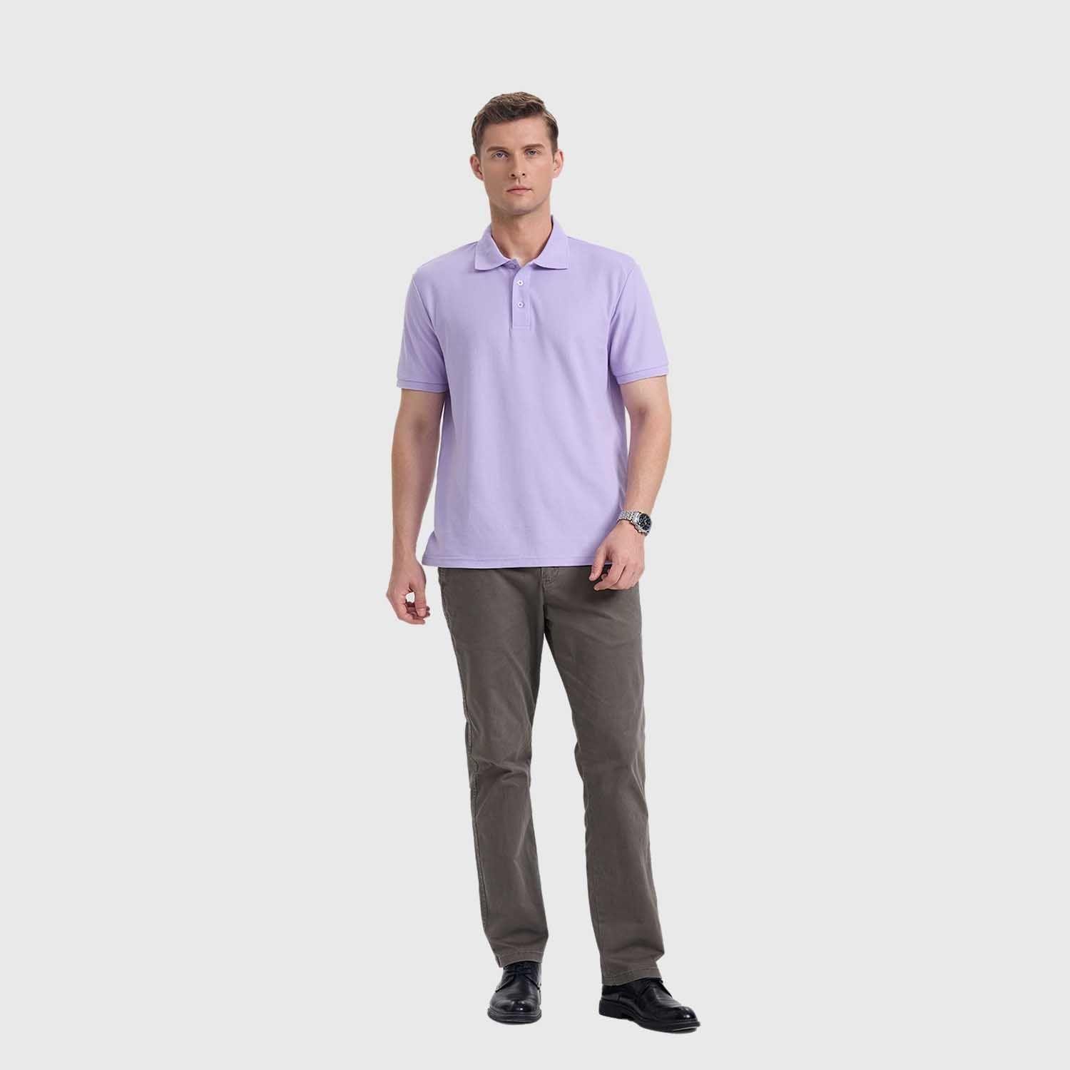 Polera Hombre Pique Básica Lisa Lila Fashion's Park-3