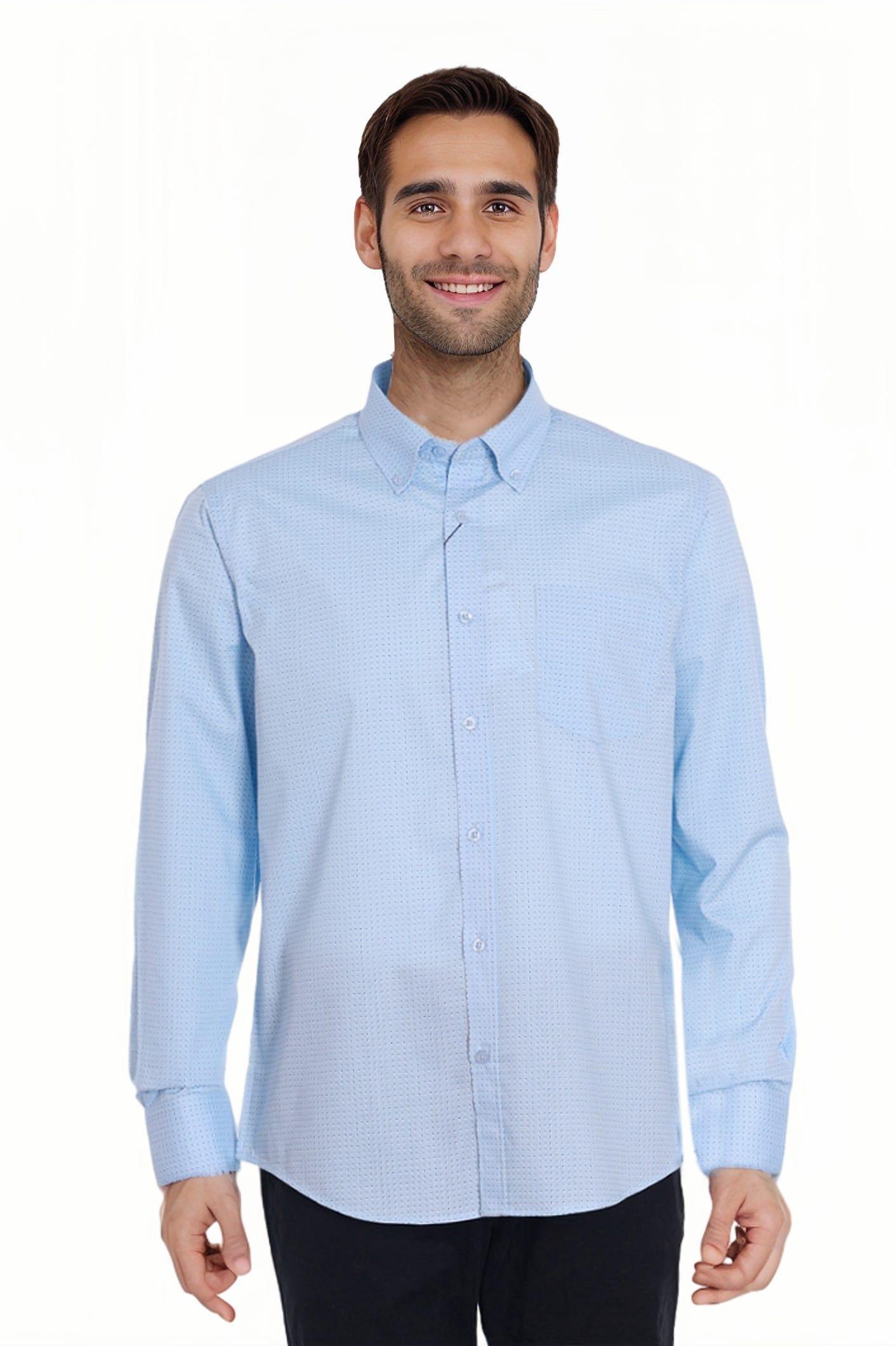 Camisa Hombre Fantasía Celeste-0