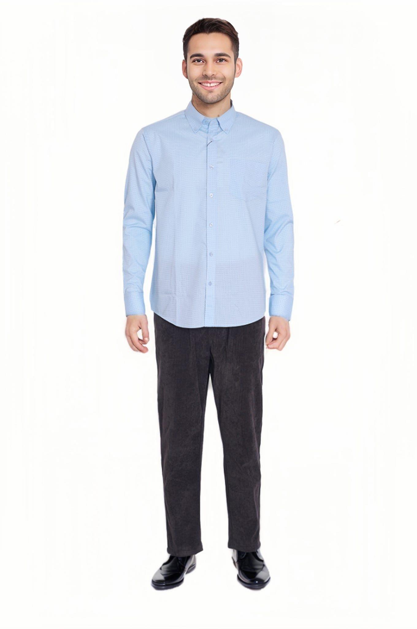 Camisa Hombre Fantasía Celeste-2