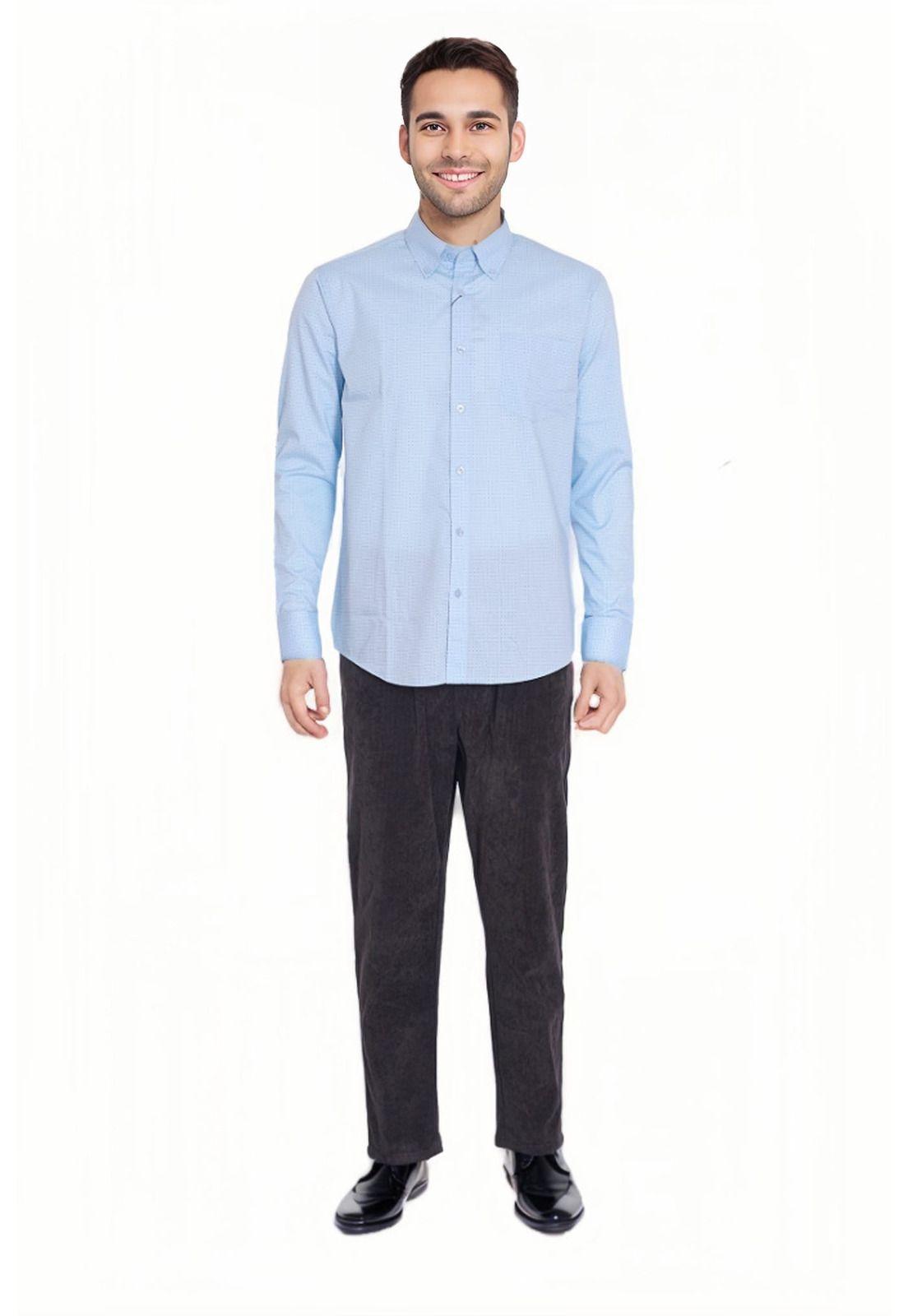 Camisa Hombre Fantasía Celeste-2