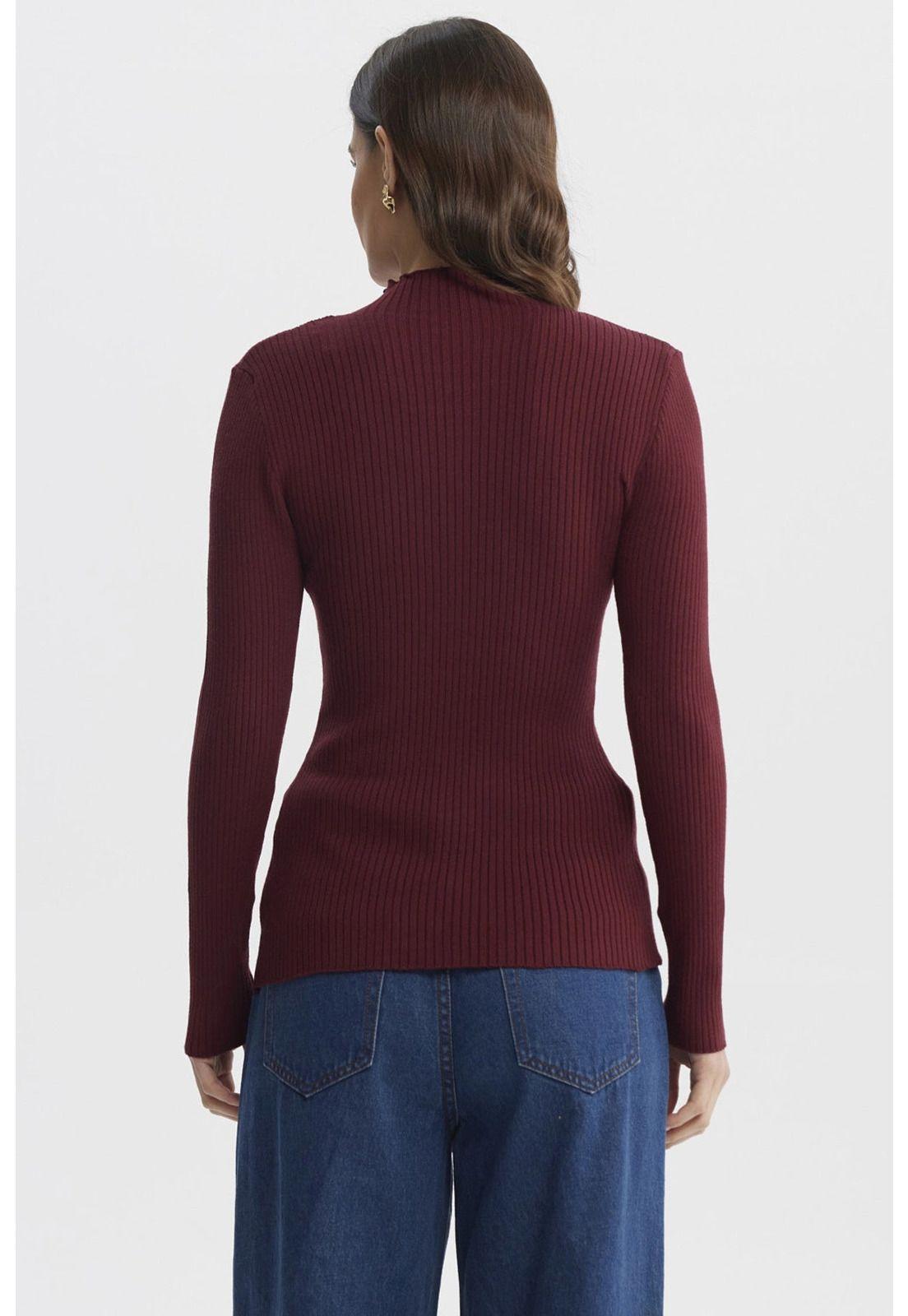 Sweater Mujer Ajustado Burdeo - ll-2