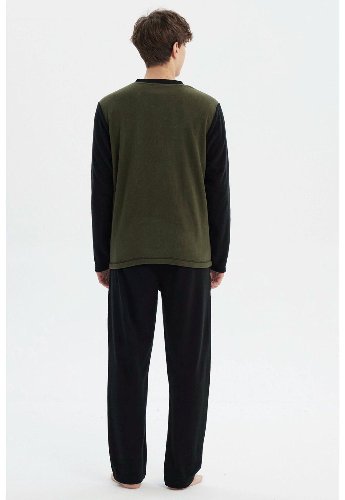 Pijama Hombre Pijama Polera Y Pantalón Negro - V-2