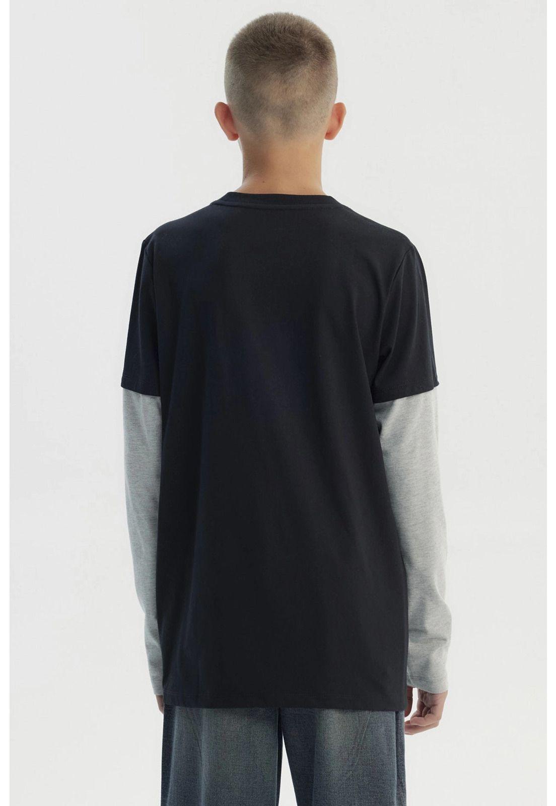 Polera Niño Básica Print Negro - lll-2