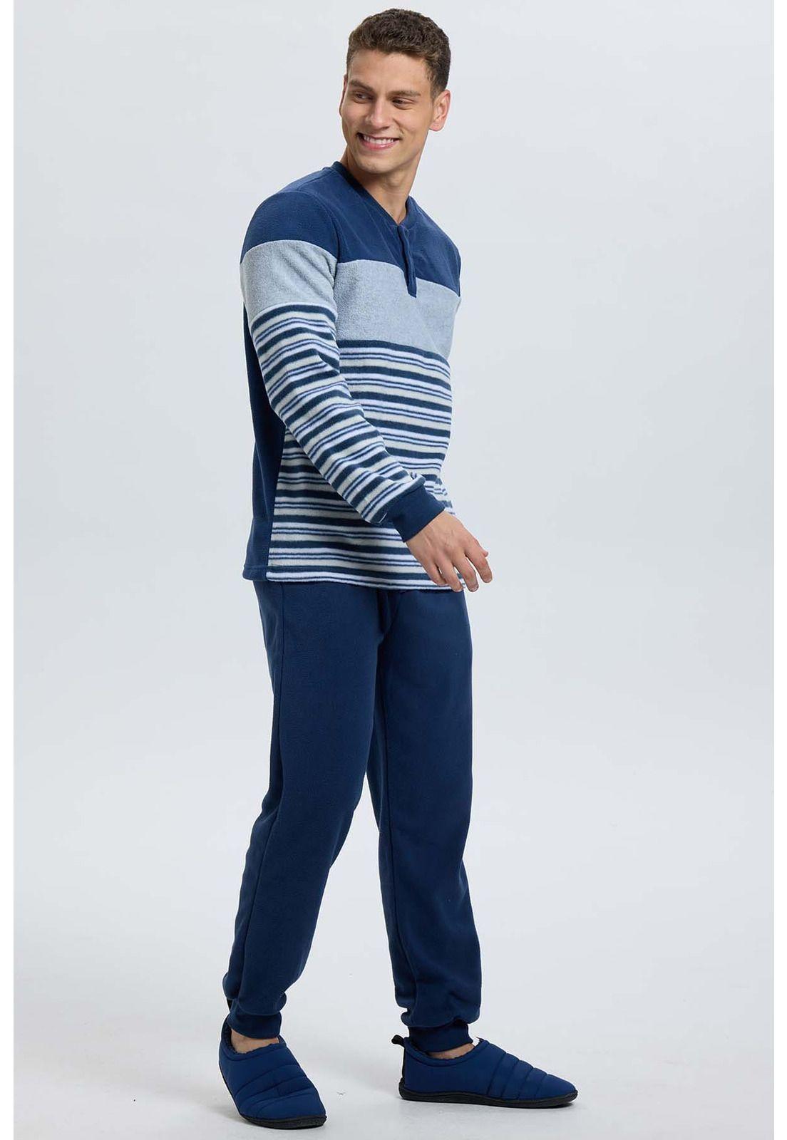 Pijama Hombre Cr Polar Azul-1