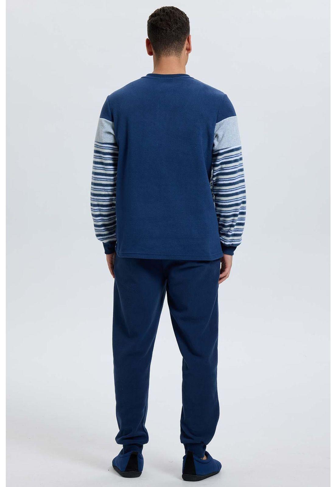 Pijama Hombre Cr Polar Azul-2