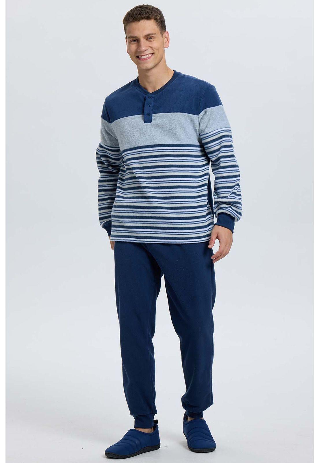 Pijama Hombre Cr Polar Azul-3