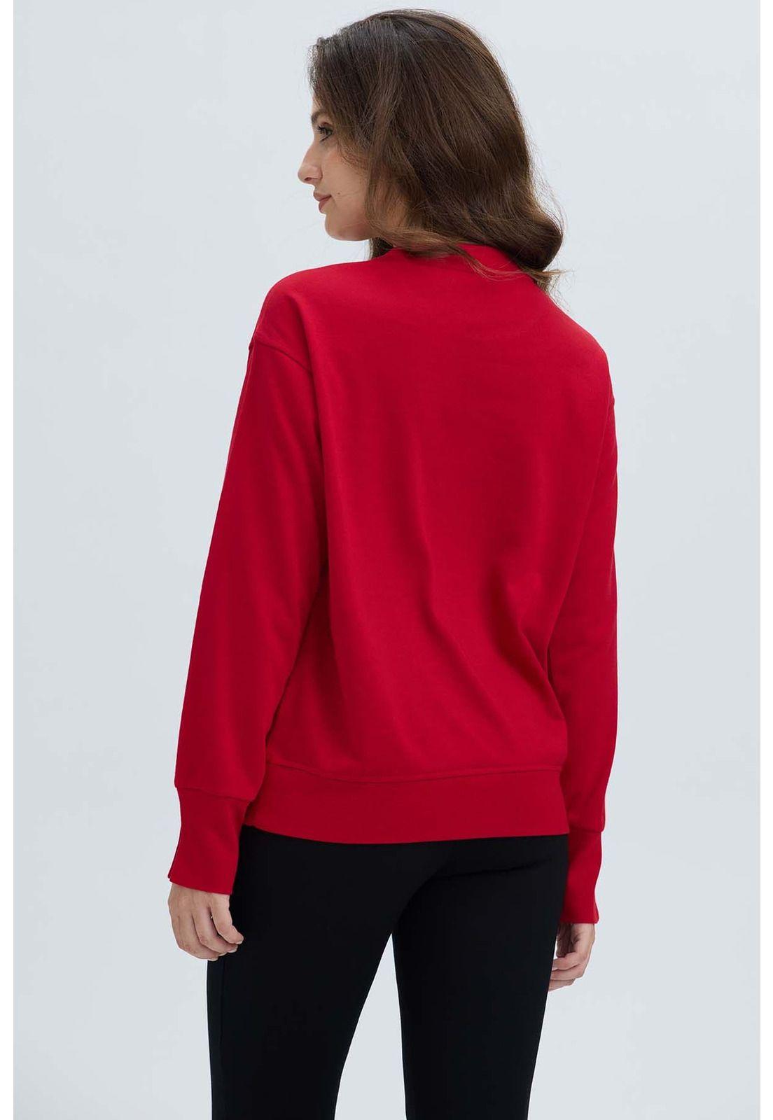 Polerón Mujer Print Posicional Rojo-2