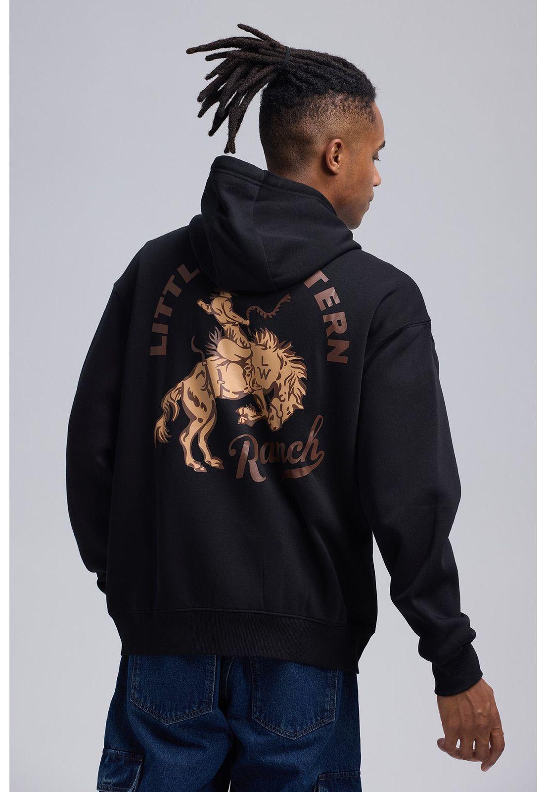 Polerón Hombre Full Zipper Doble Negro-2