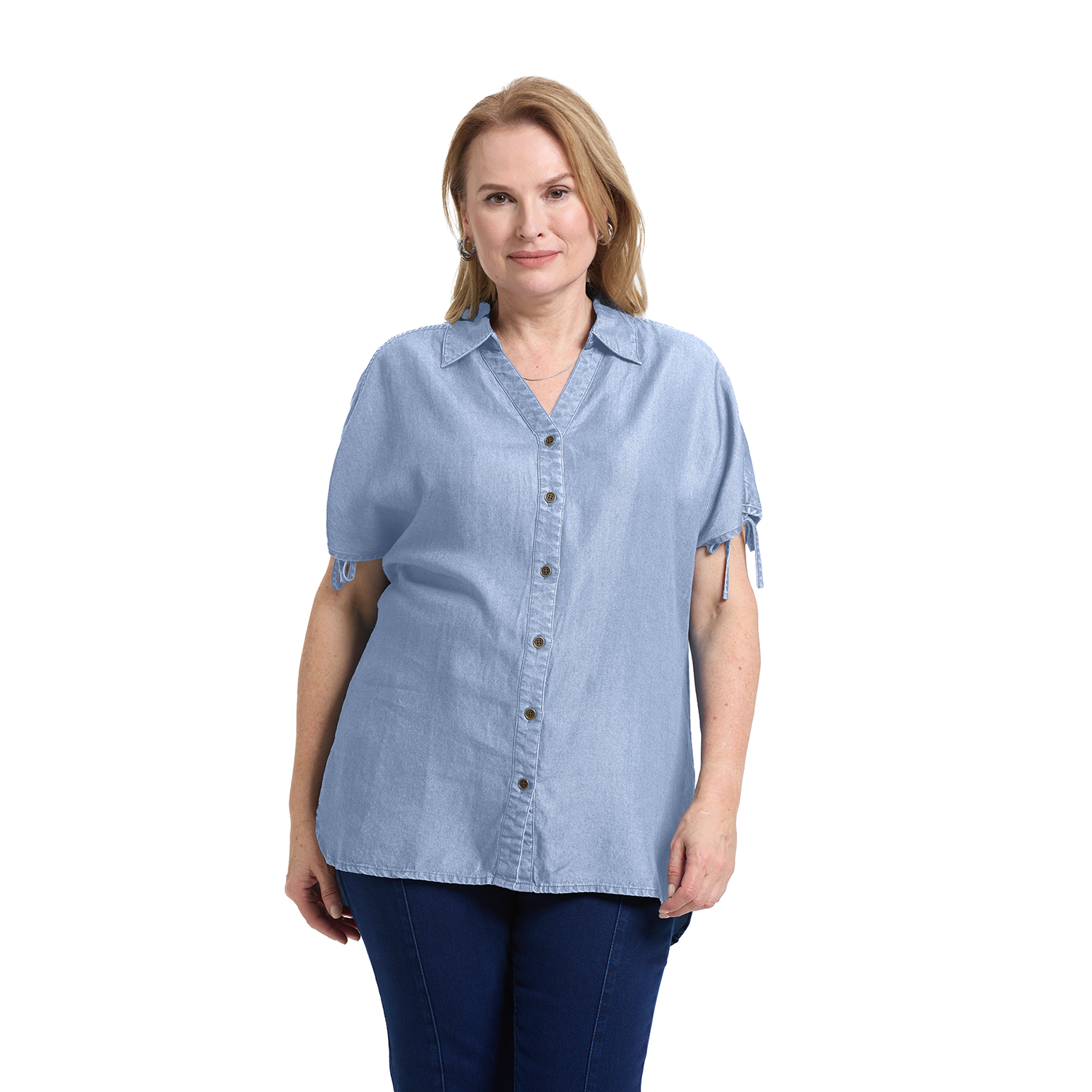 Blusa Mujer Con Ajustador Celeste Fashion's Park-0