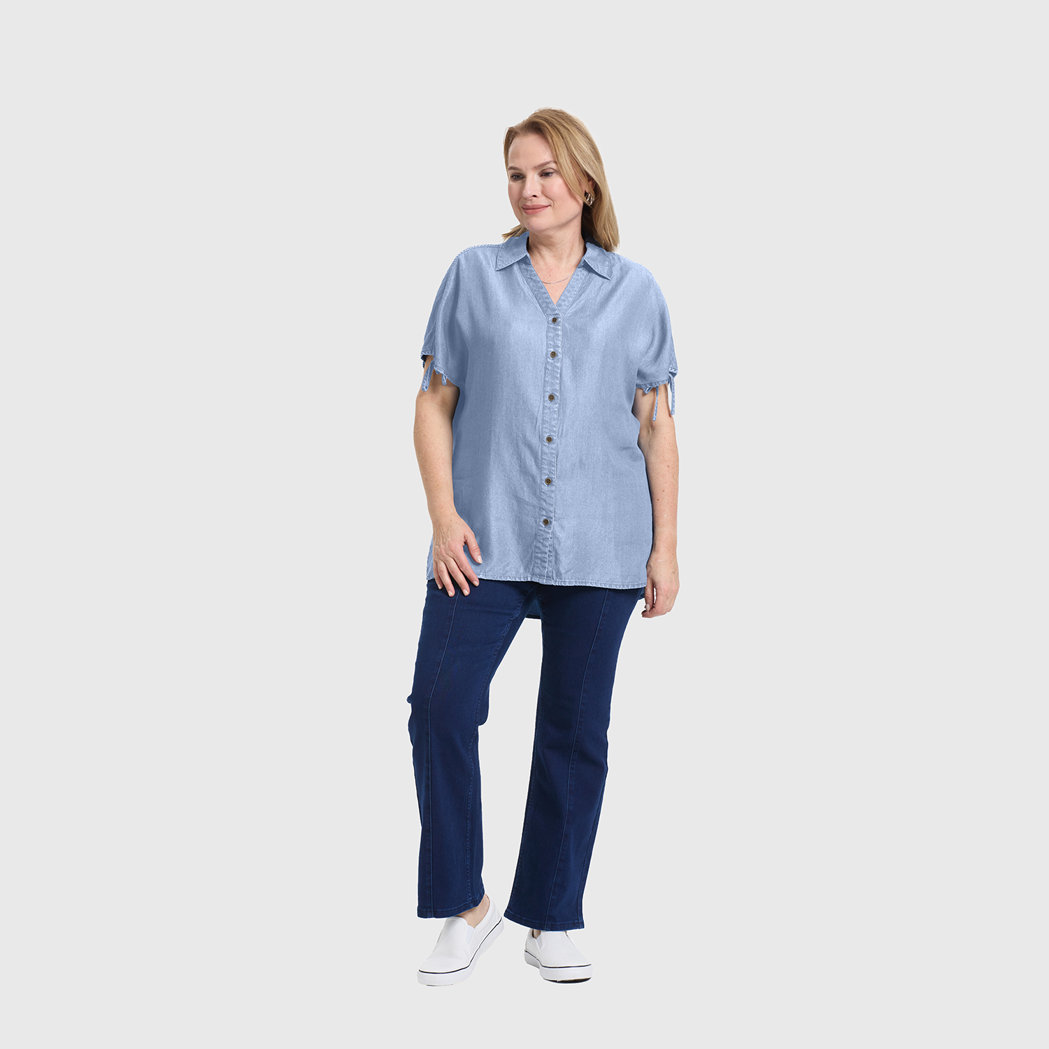 Blusa Mujer Con Ajustador Celeste Fashion's Park-3