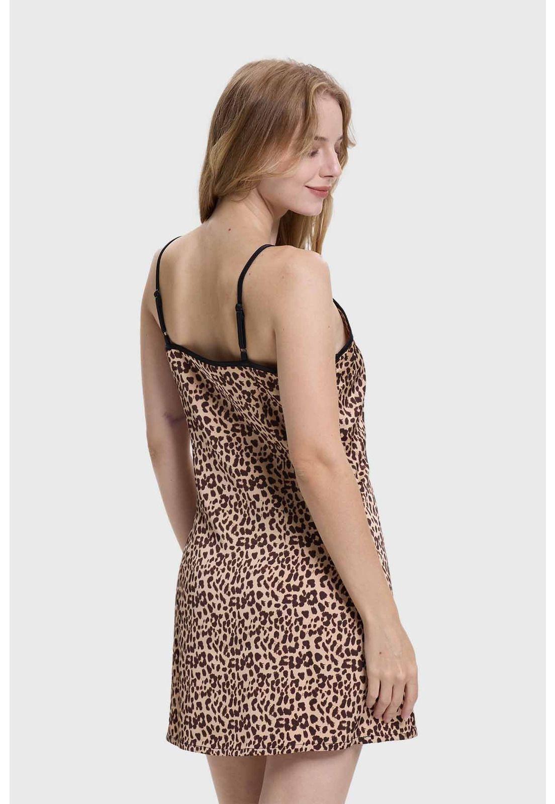 Vestido Mujer Lencero Leopardo Beige-2