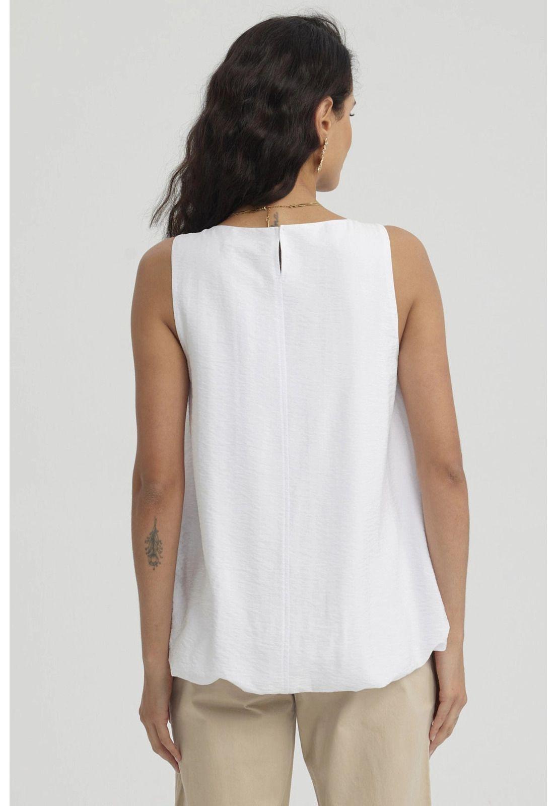 Blusa Mujer Basta Globo Blanco-2