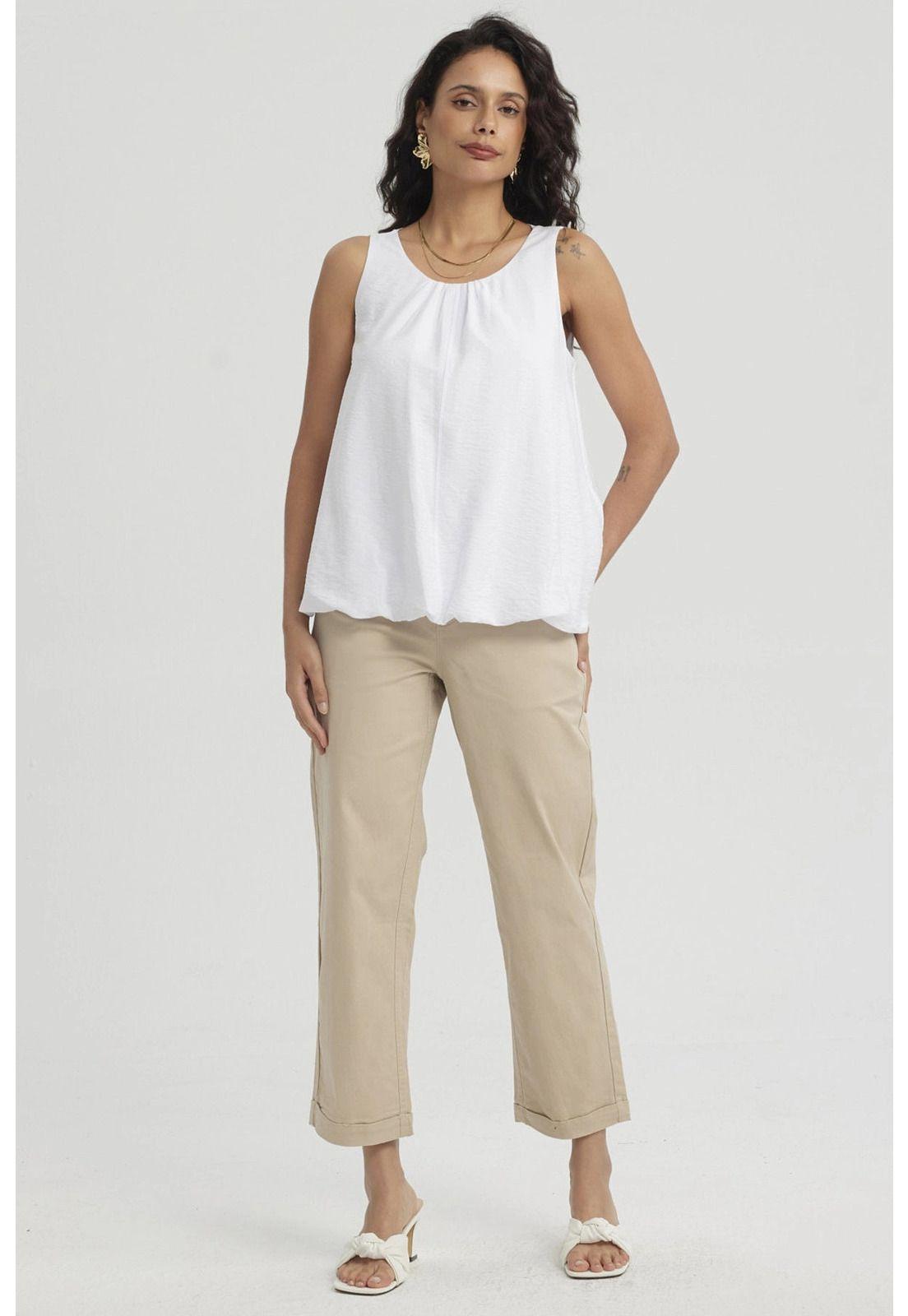 Blusa Mujer Basta Globo Blanco-3