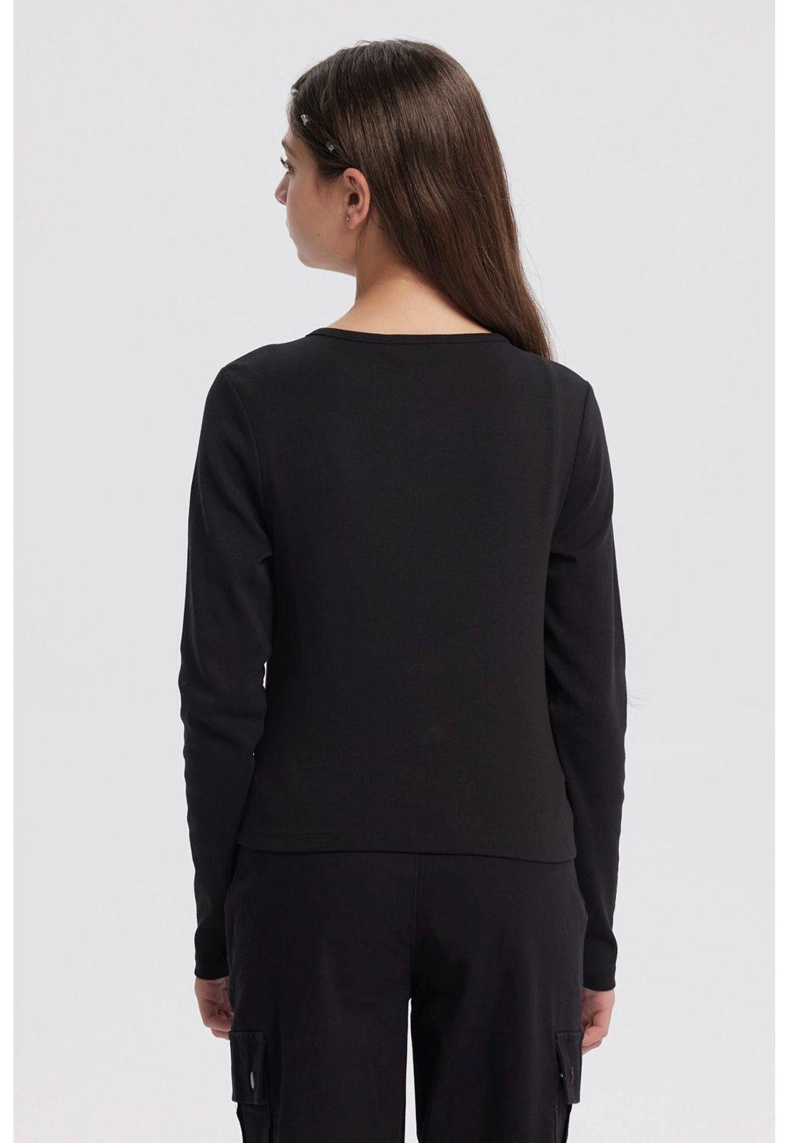 Polera Niña Argollas Negro-2