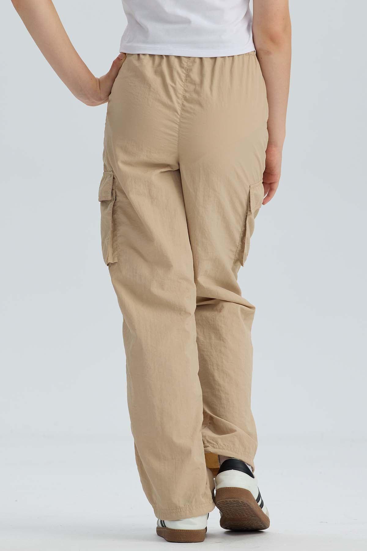 Pantalón Niña Parchute Cargo Beige-2