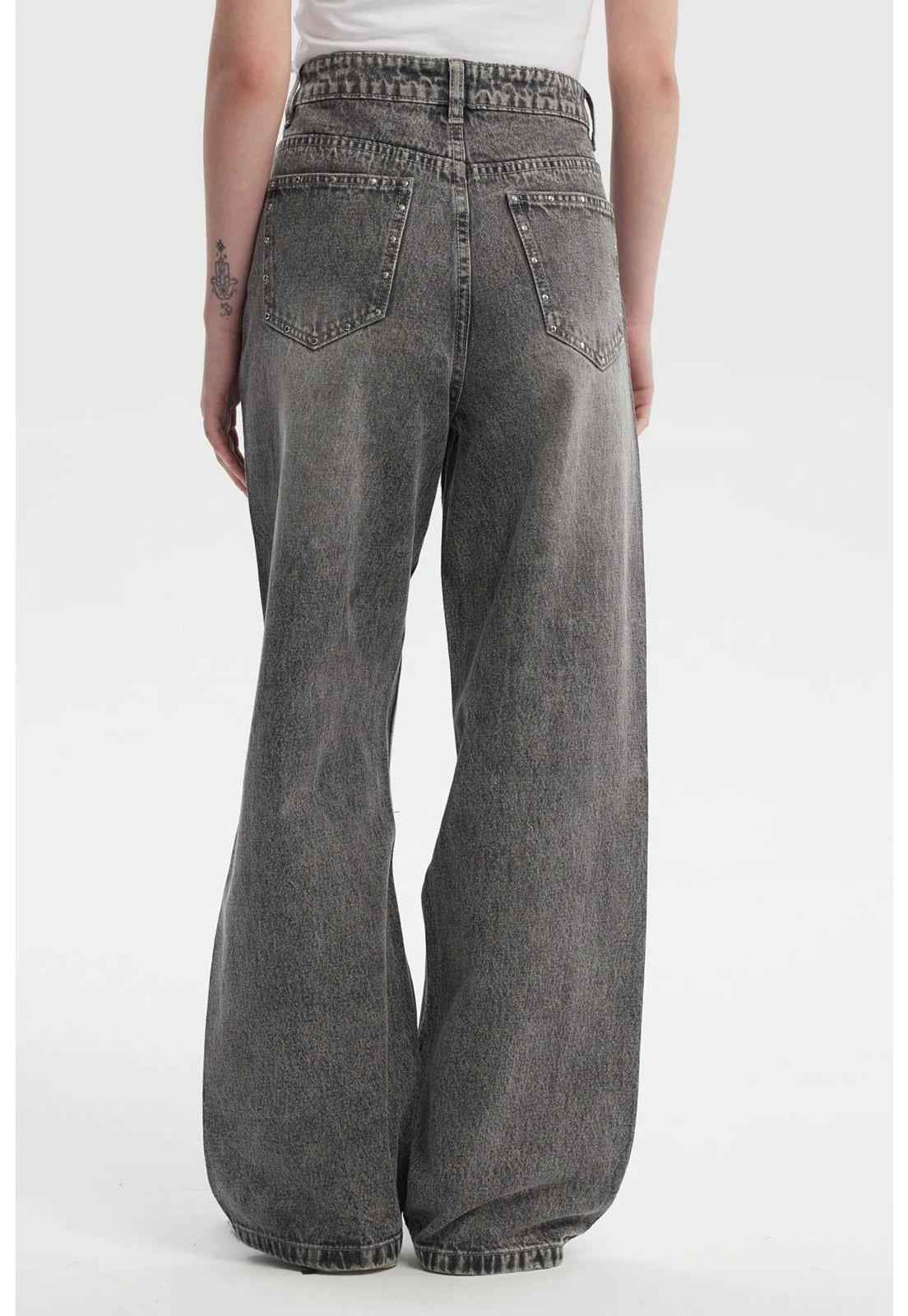 Jeans Mujer Calce Recto Gris - ll-2