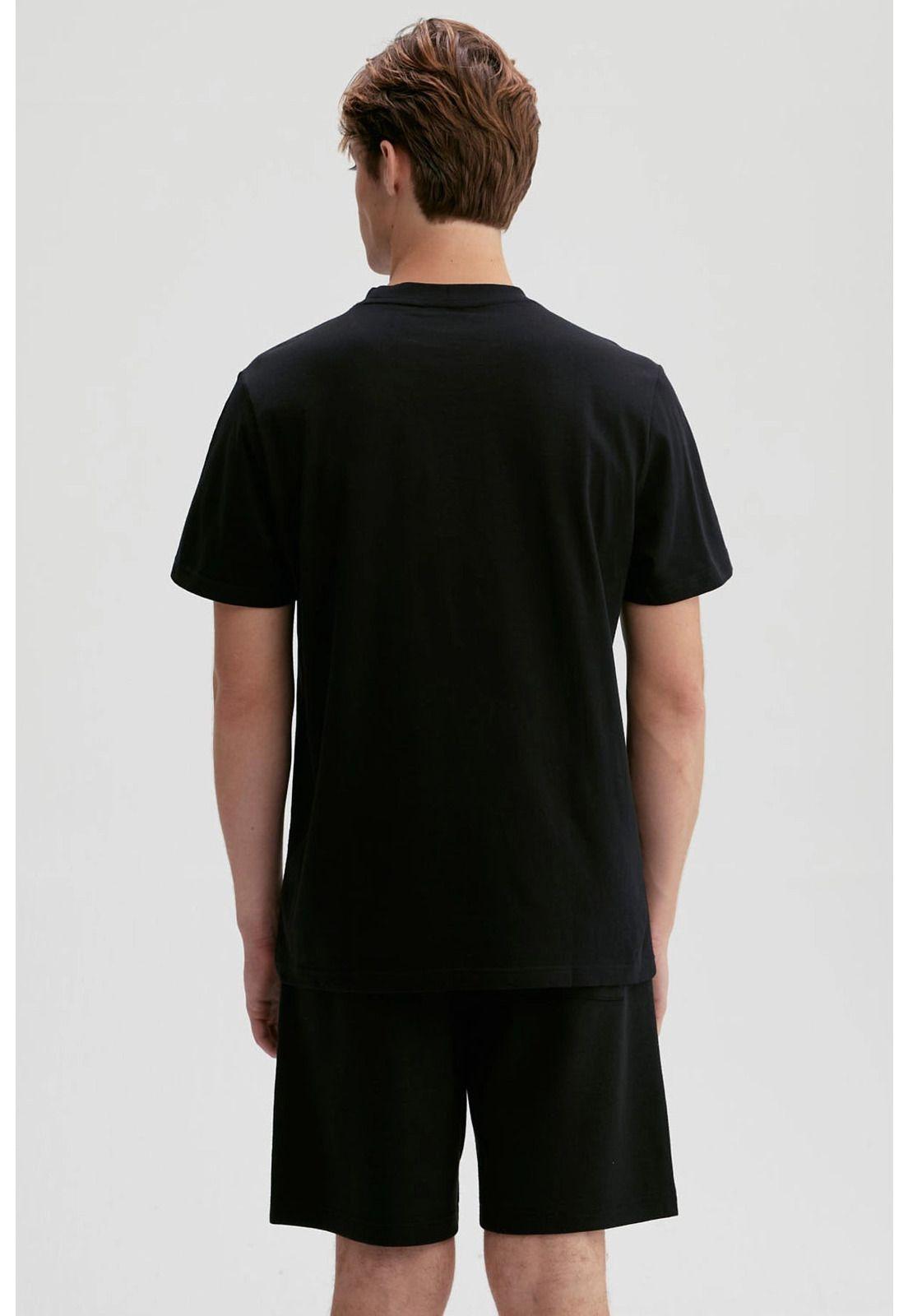 Polera Hombre Print Posicional Negro / Rojo-2