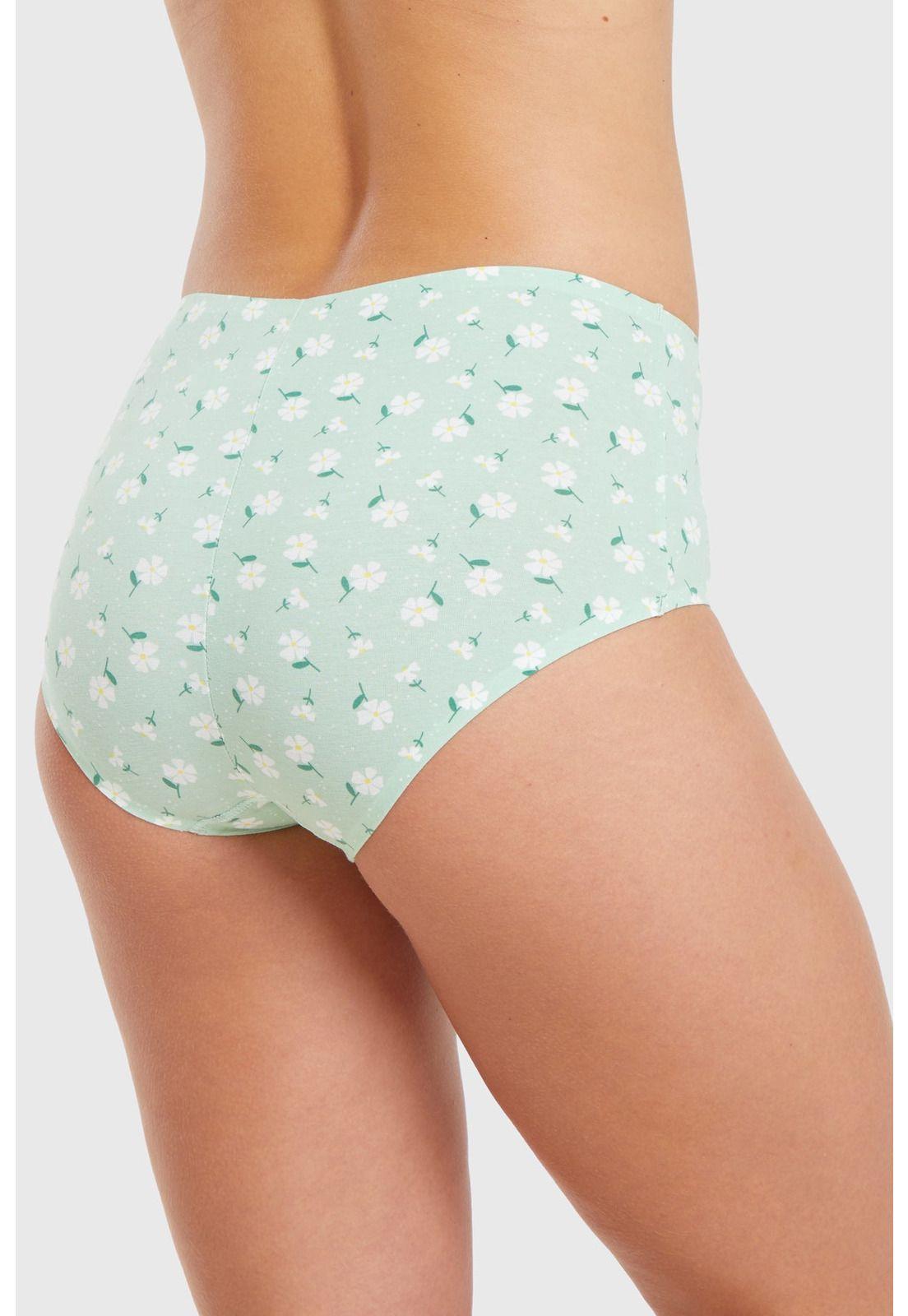 Calzón Mujer Pantaleta Bipack Tiro Alto Verde Claro-2