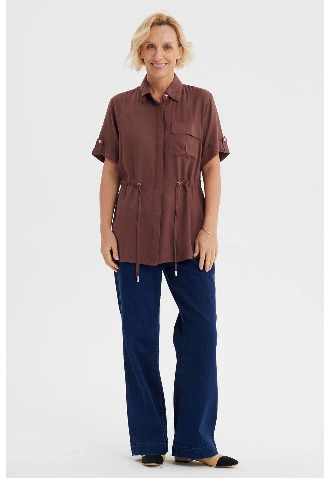 Blusa Mujer Casual Café-3