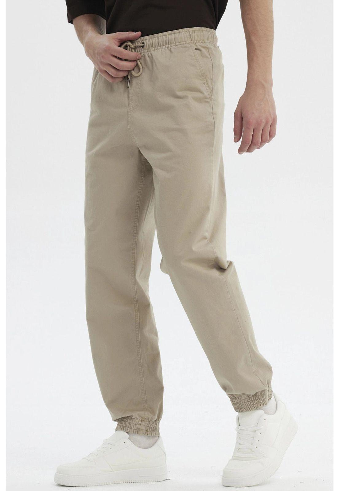 Pantalón Hombre Jogger Twill Beige Oscuro-1