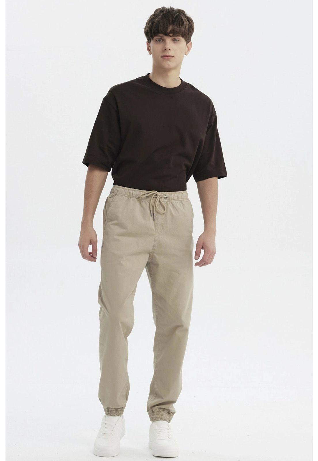 Pantalón Hombre Jogger Twill Beige Oscuro-3