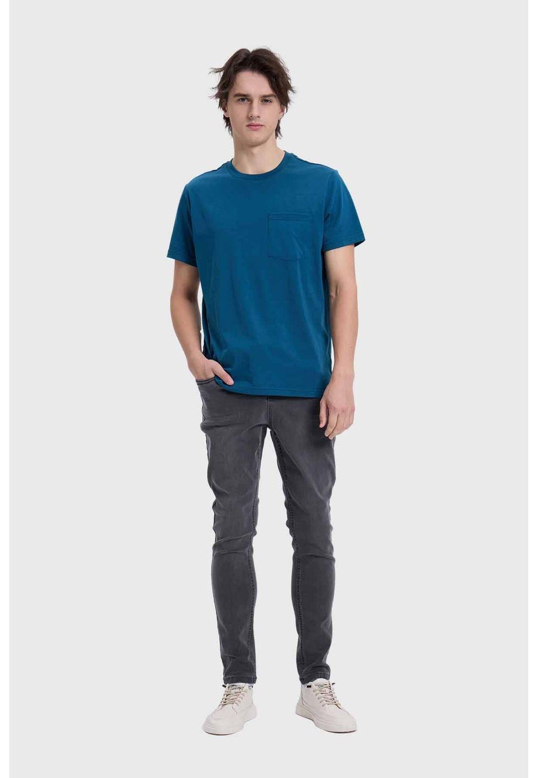 Polera Hombre Con Bolsillo Azul-3