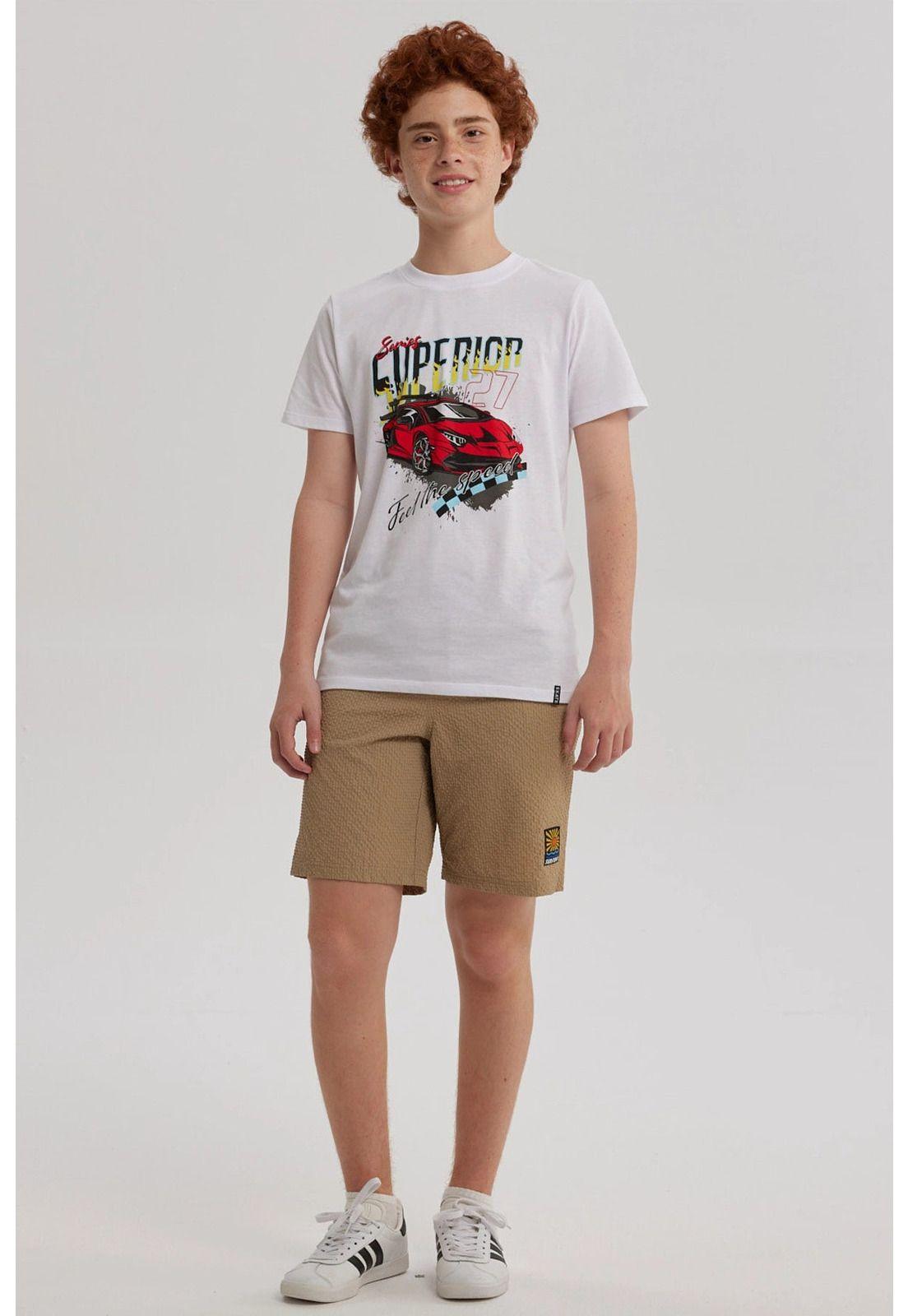 Short De Baño Niño Textura Kaki-3