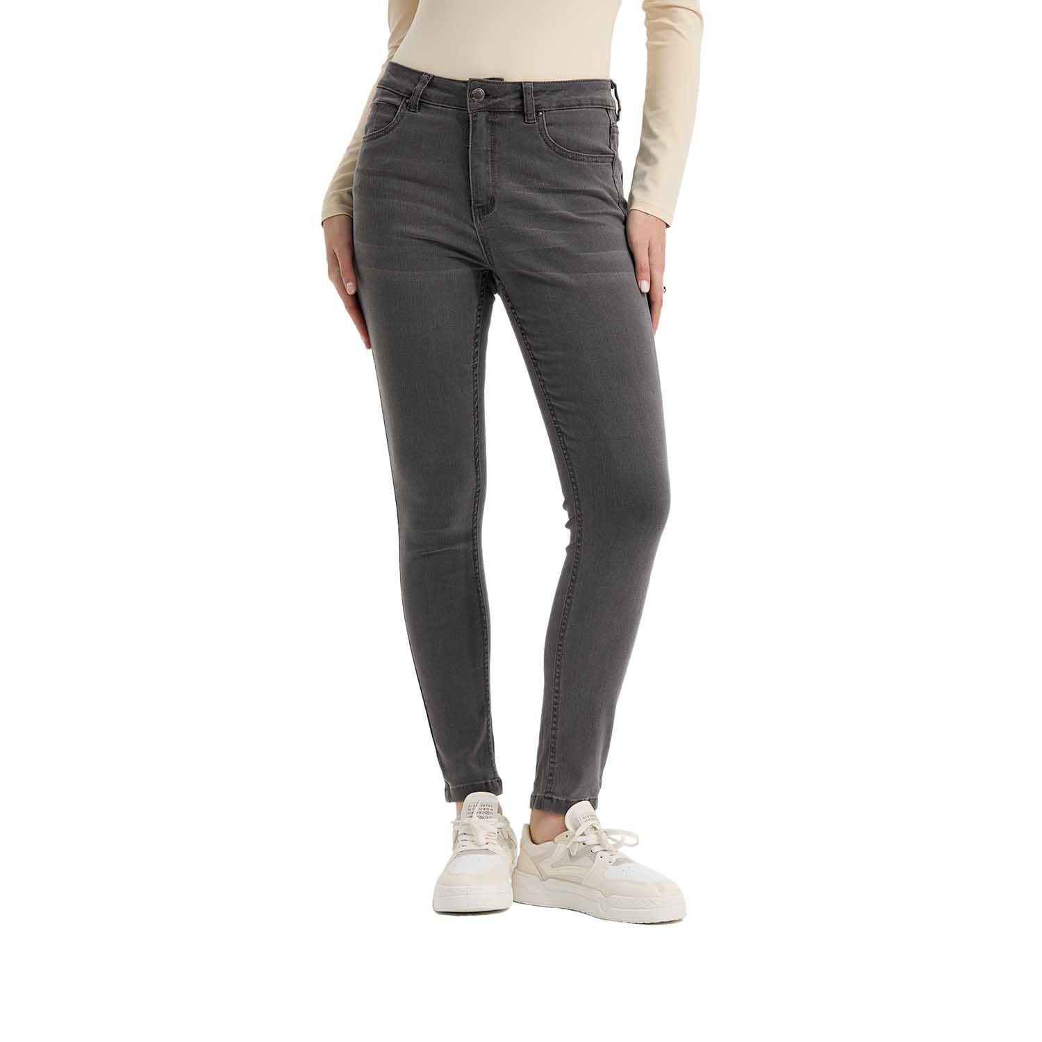 Jeans Mujer Super Skinny Emilia Gris Fashion's Park-0