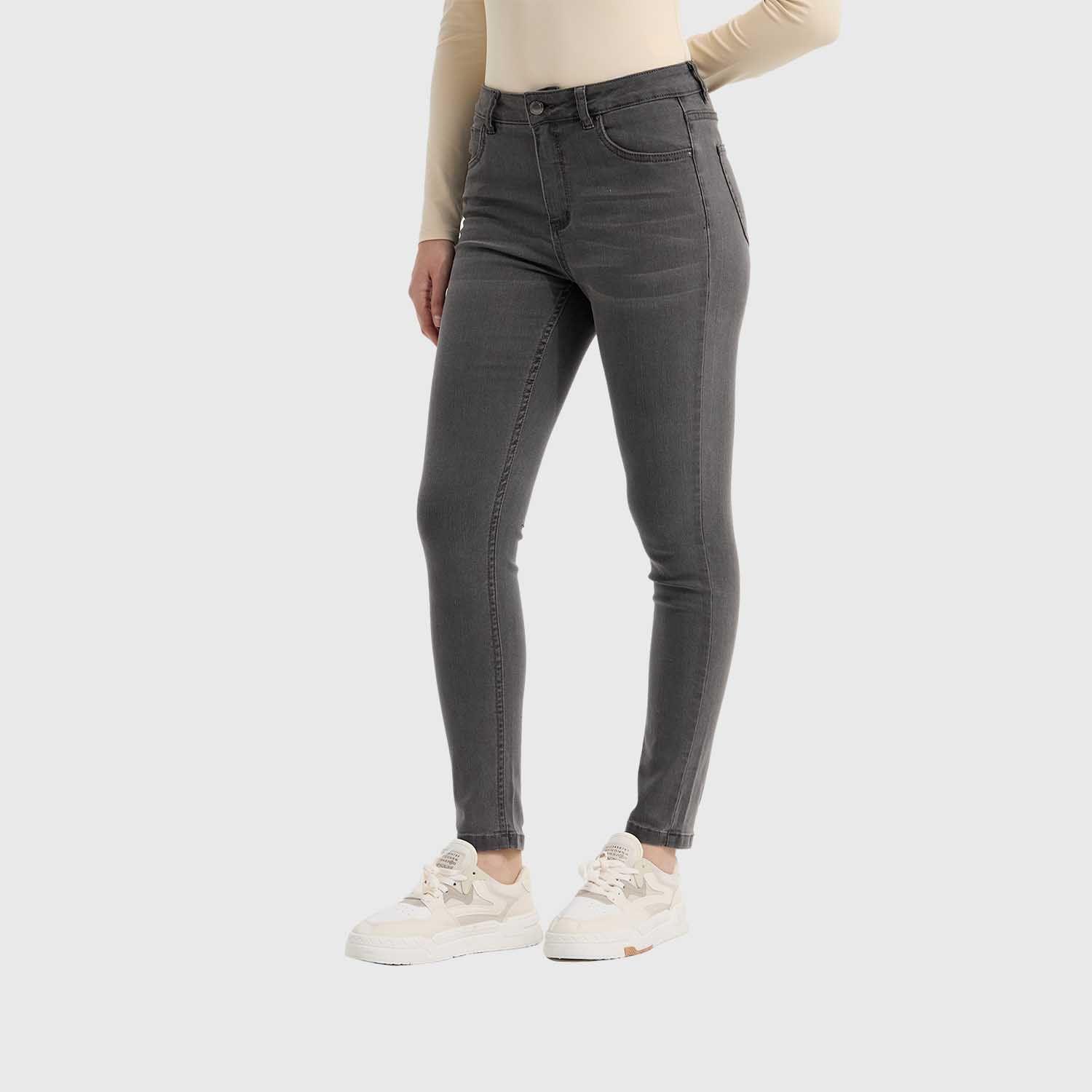 Jeans Mujer Super Skinny Emilia Gris Fashion's Park-1