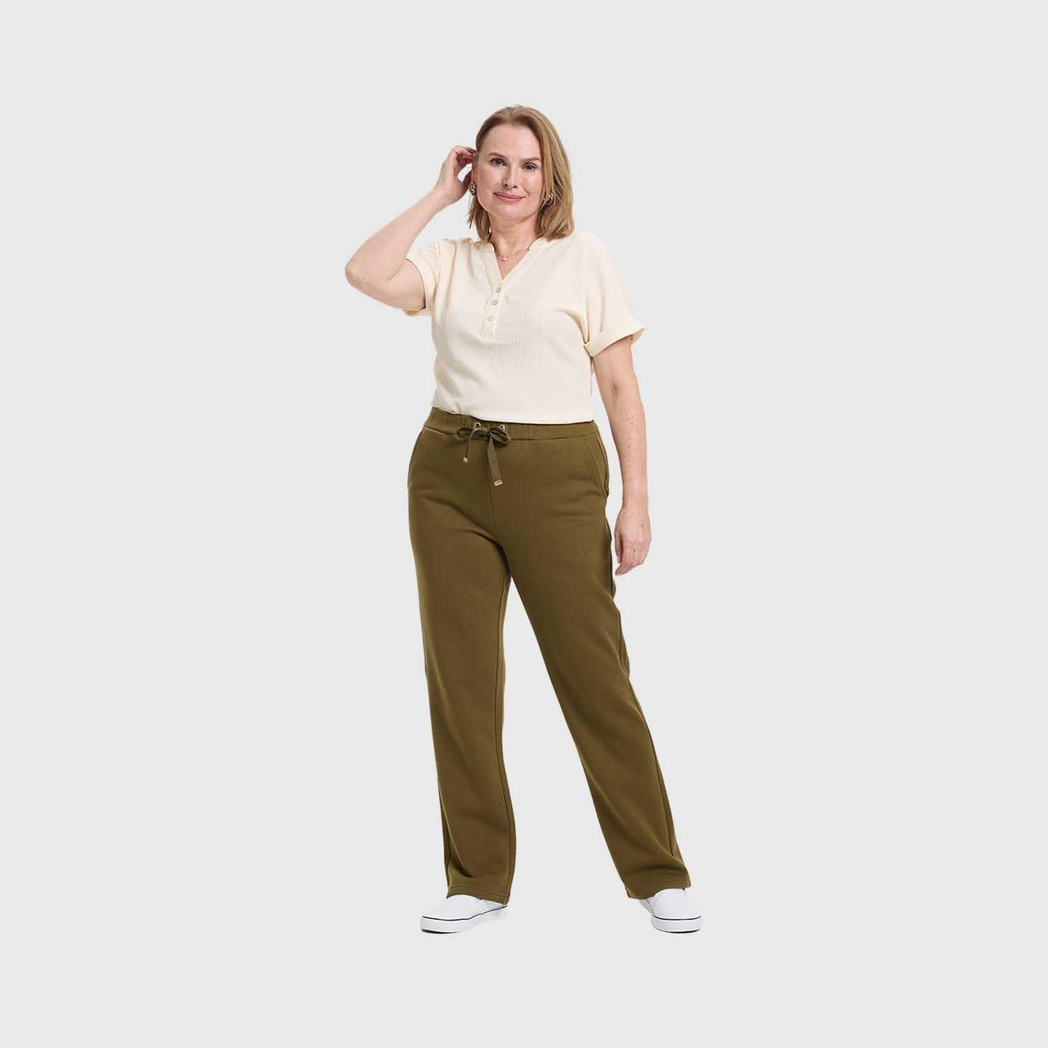 Pantalón Buzo Mujer Con Cordón Verde Militar Fashion's Park-3