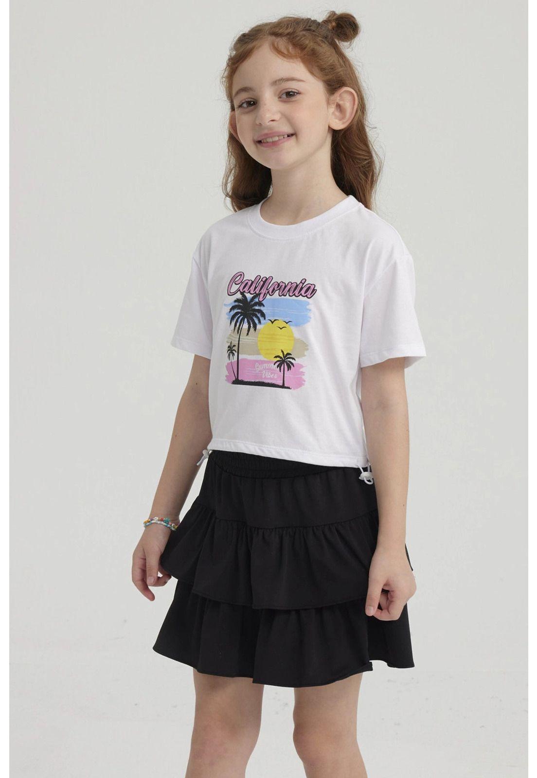 Polera Niña Ajustador Costado Blanco-3