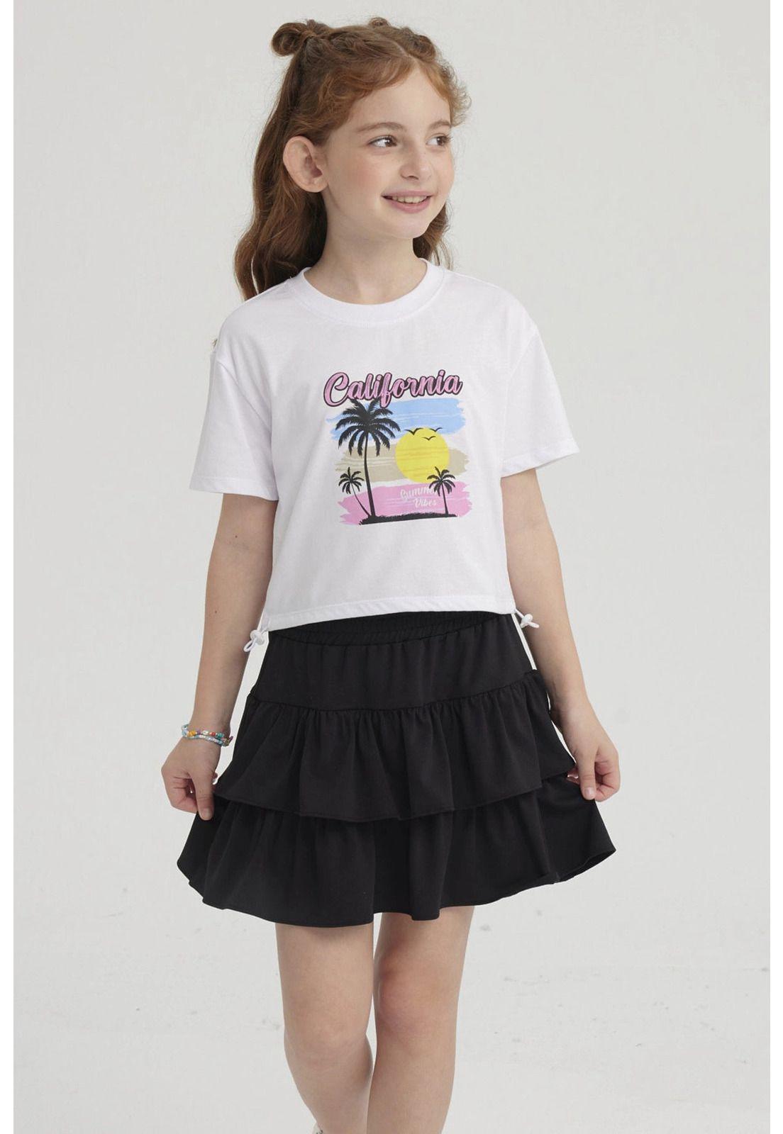 Polera Niña Ajustador Costado Blanco-4