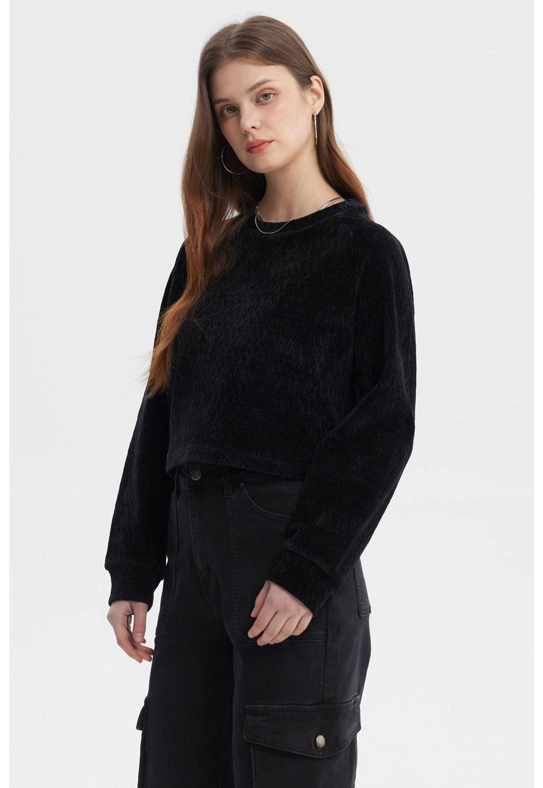 Polerón Mujer Slim Negro - V-1
