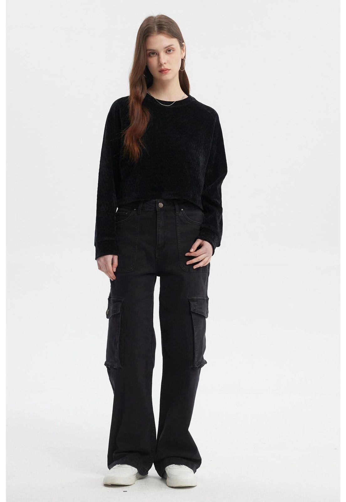 Polerón Mujer Slim Negro - V-3