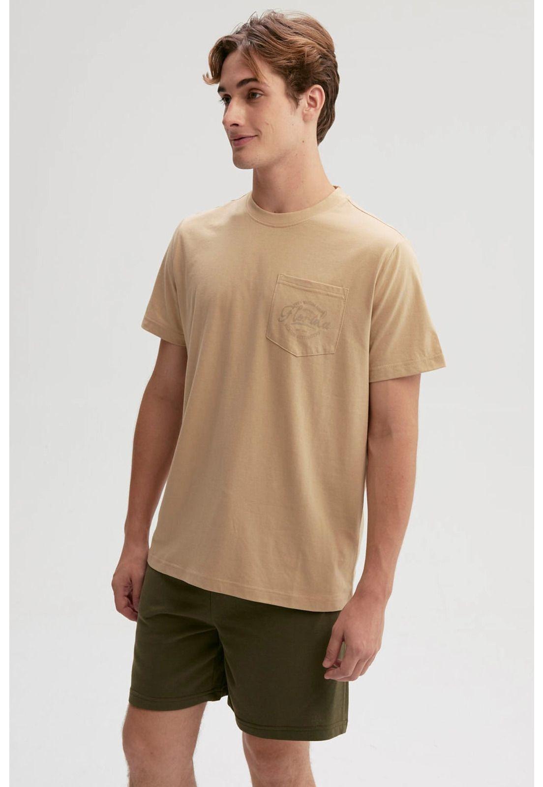 Polera Hombre Con Bolsillo Contraste Kaki-1